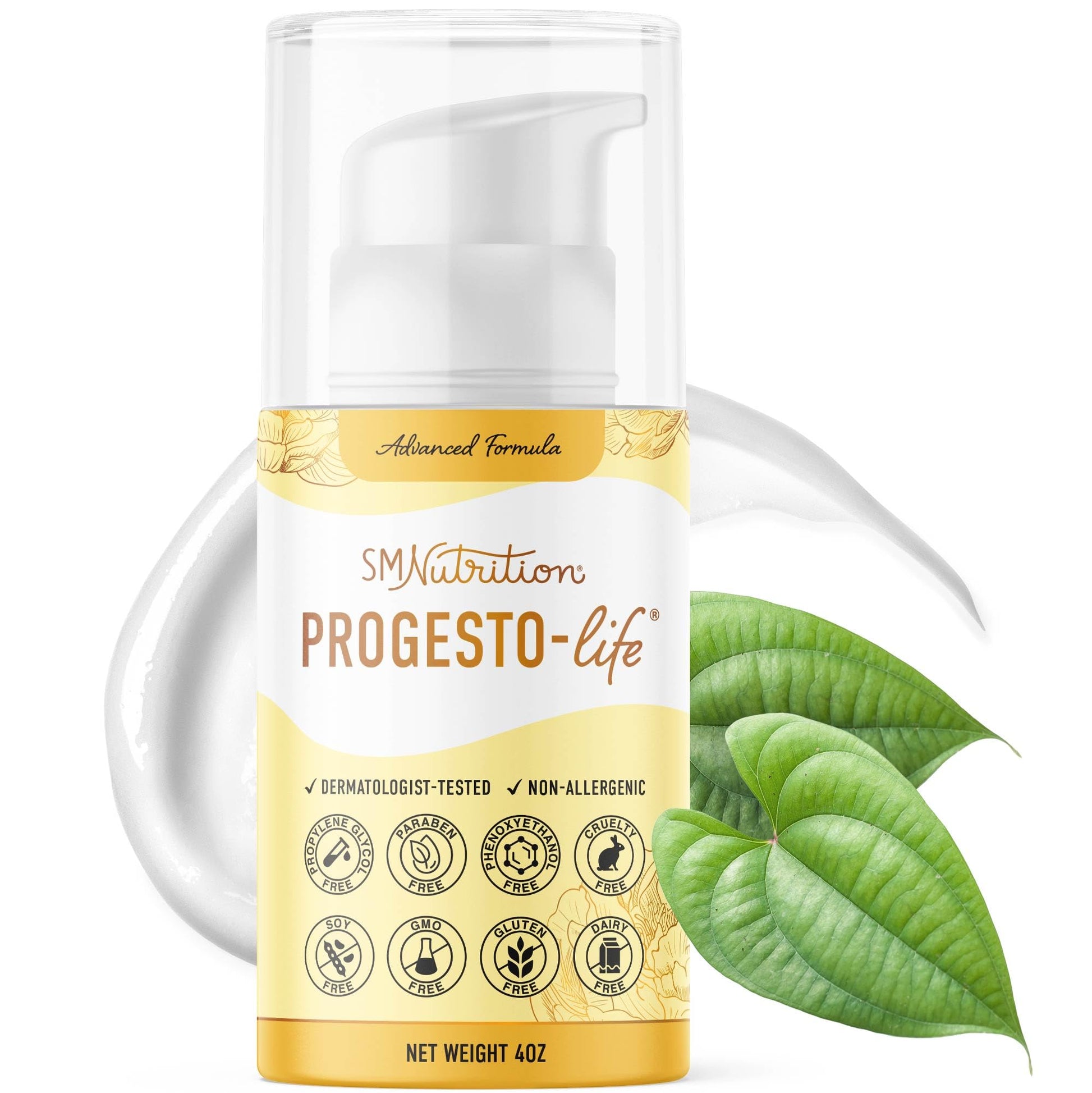 SMNutrition Advanced Progesto-Life Balancing Skin Cream for Women 4oz | Cosmetic Skin Cream | Dermatologist-Tested, Hypoallergenic & Cruelty-Free | 96 Applications SMNutritionAu supplements
