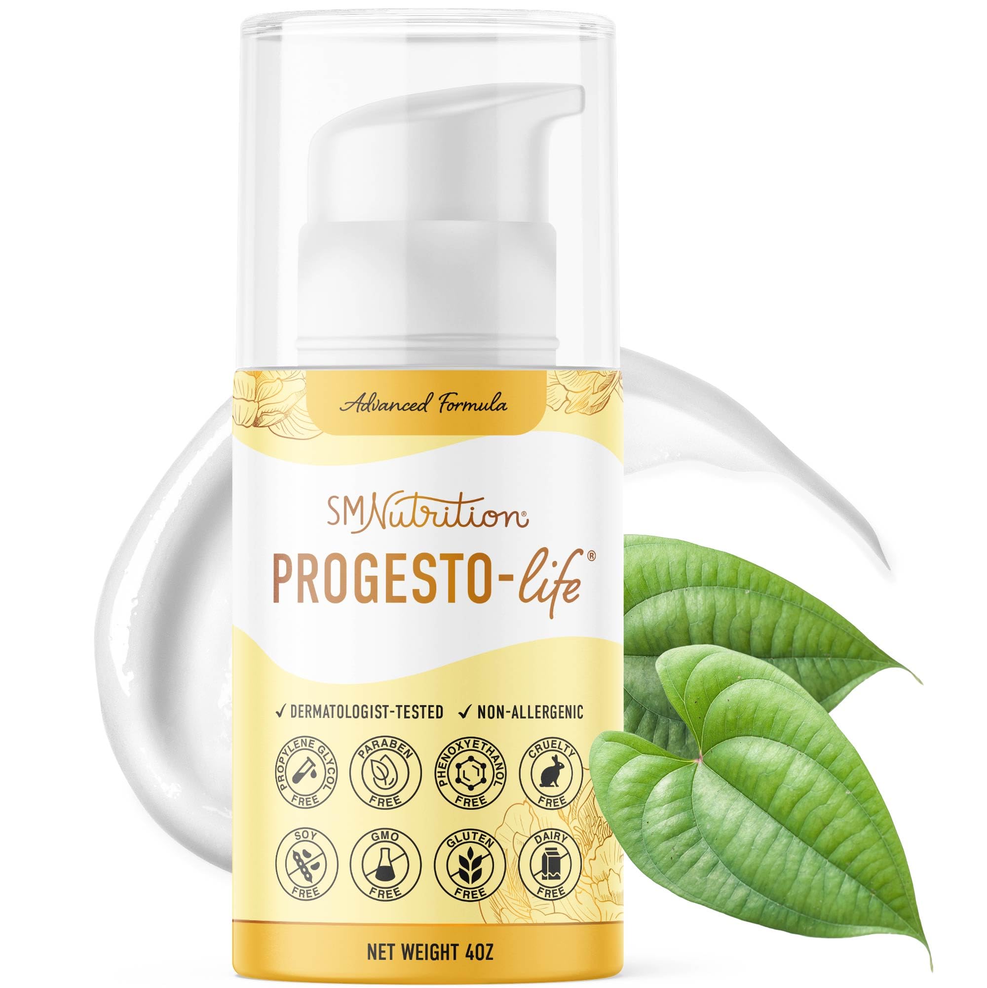 SMNutrition Advanced Progesto-Life Balancing Skin Cream for Women 4oz | Cosmetic Skin Cream | Dermatologist-Tested, Hypoallergenic & Cruelty-Free | 96 Applications SMNutritionAu supplements