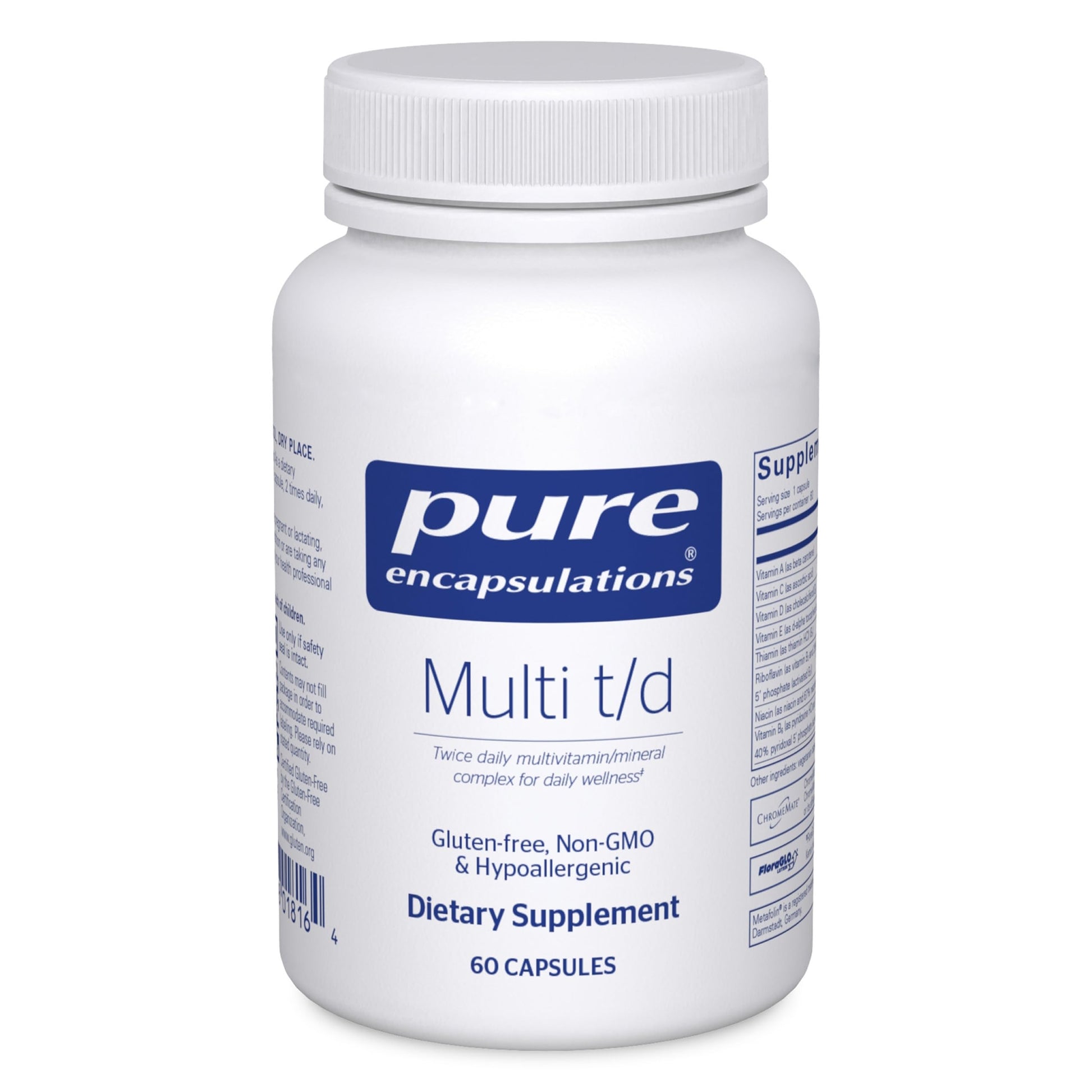 Pure Encapsulations Multi T/D - Multivitamin & Mineral Supplement - for Daily Wellness, Cardiovascular & Immune Health* - Rich in Vitamins & Minerals - Gluten Free & Vegetarian - 60 Capsules Pure EncapsulationsAu supplements