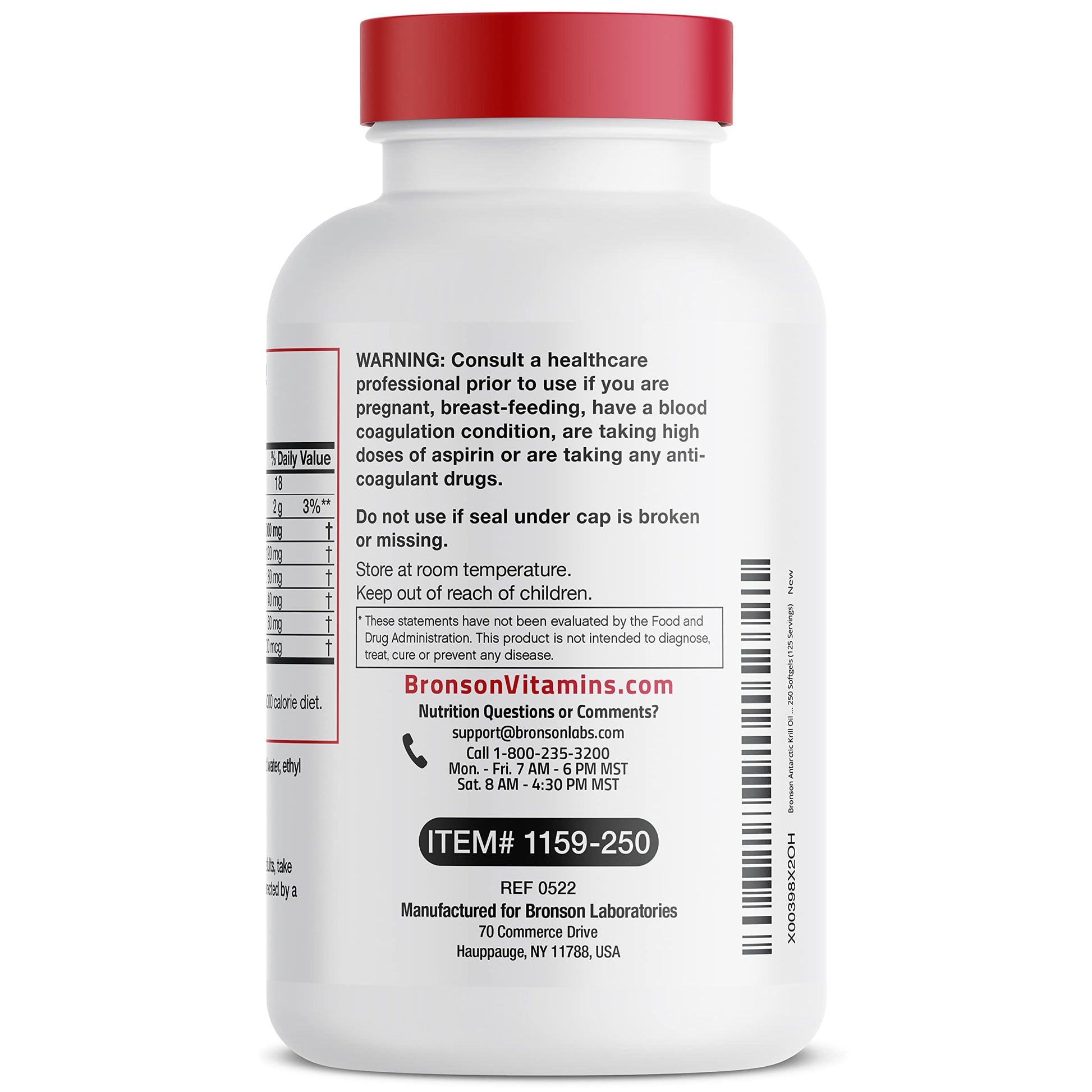 Bronson Antarctic Krill Oil 2000 mg with Omega-3s EPA, DHA, Astaxanthin and Phospholipi BronsonUS supplements