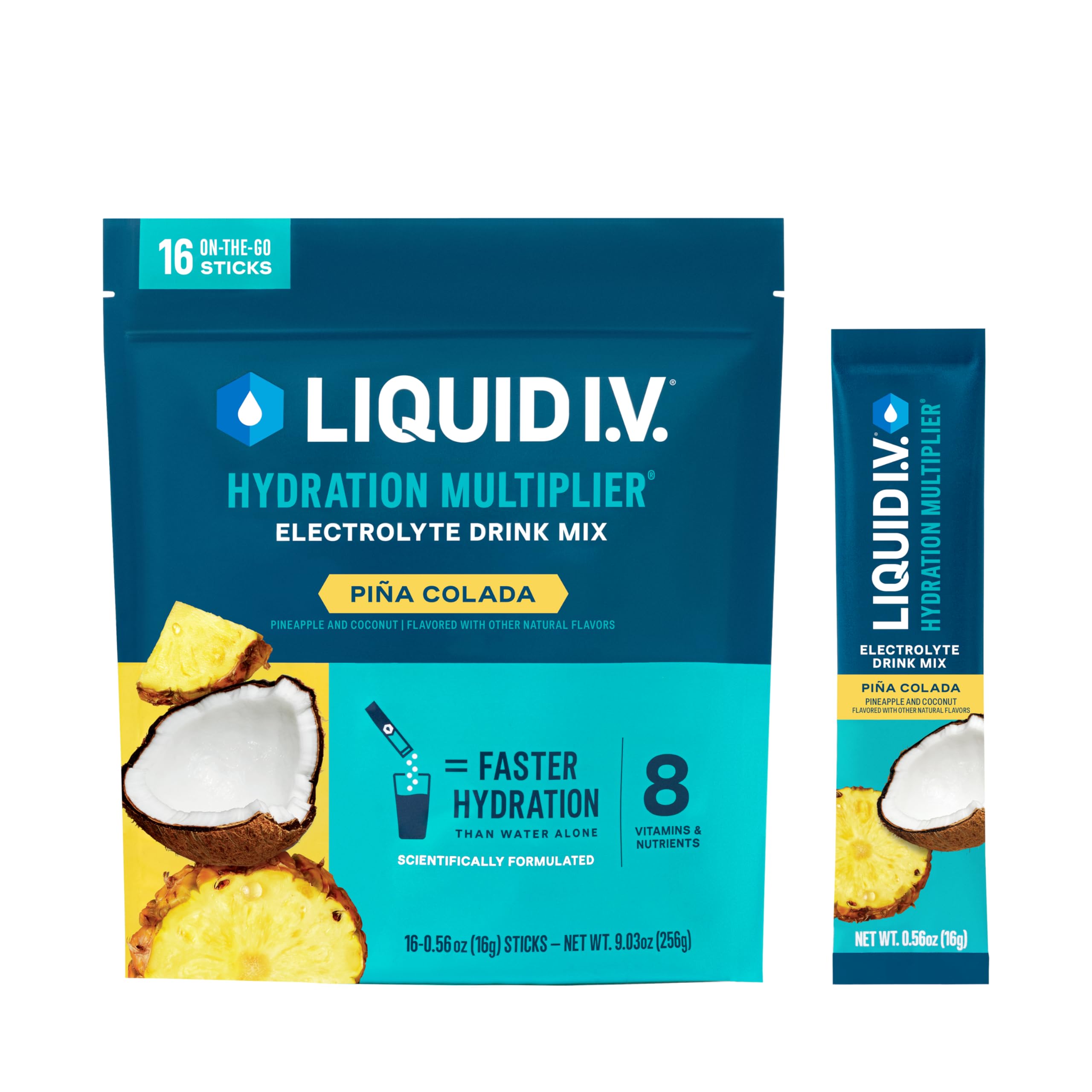 Liquid I.V.® Hydration Multiplier - Pina Colada | Electrolyte Powder Drink Mix | 1 Pack (16 Servings) Liquid I.V.US supplements