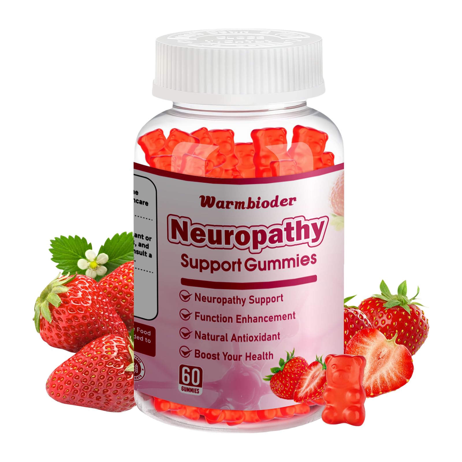 Sugar Free Neuropathy Support Gummies for Nerve – Enhanced Nerve Health, Regeneration, Cognitive Support with Vitamin B1, B6, B12, Magnesium, ALA, Turmeric, CoQ10 & More WarmbioderAu supplements