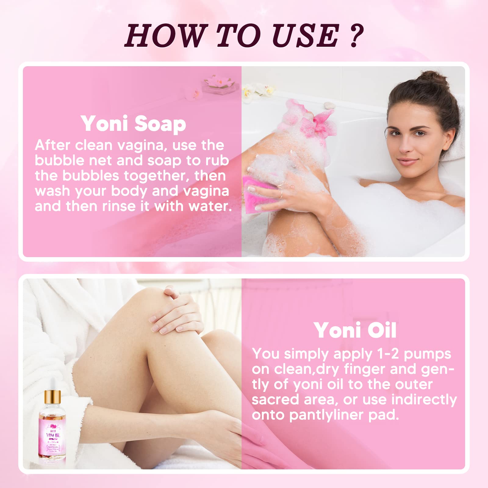 Feminine Wash & Yoni Oil & Yoni Soap Set for Women, Yoni Wash for Vaginal Ph Balance Remove Odor BASSIAu supplements