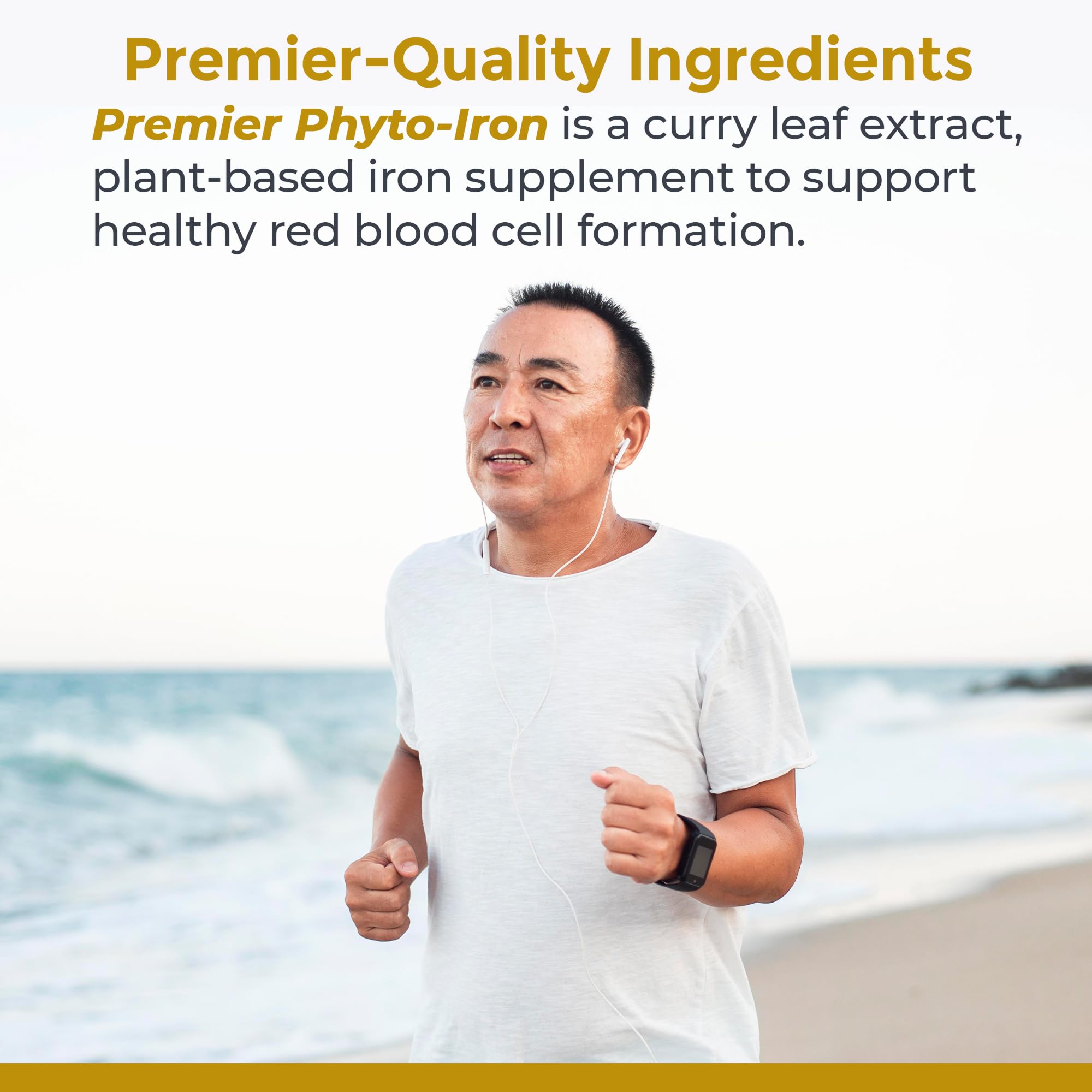 Premier Research Labs Phyto-Iron - Plant Based Iron for Men & Women for Blood Support, Curry Leaves Supplement, Iron Supplements, Non-Heme Iron, 18mg Iron Per Serving - 120 Vegetarian Capsules Premier Research LabsAu supplements