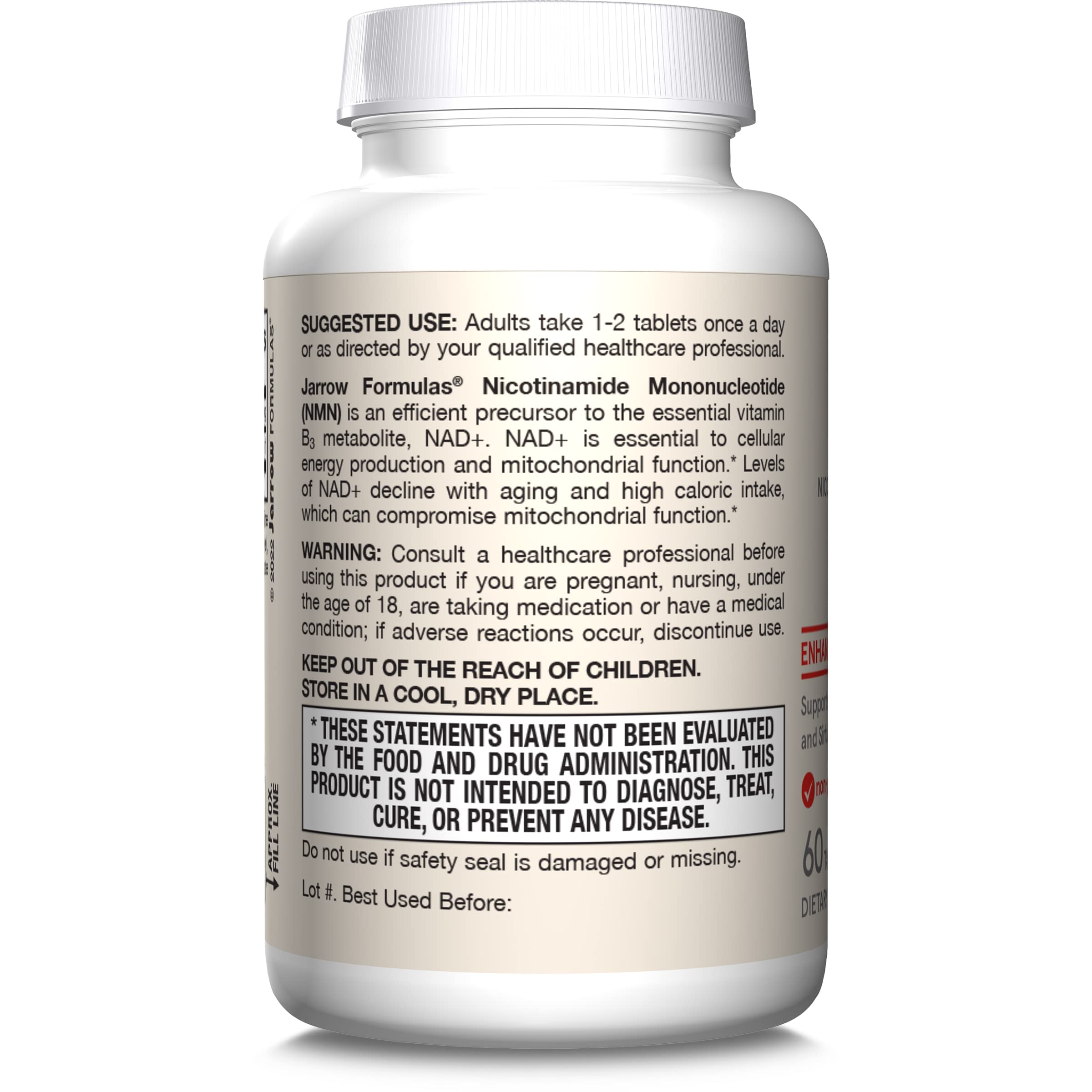 Jarrow Formulas Nicotinamide Mononucleotide (NMN) - 60 Tablets - Supports Energy Production - Dietary Supplement - Vegan, Gluten Free, Non-GMO - 60 Servings (Packaging May Vary) Jarrow FormulasAu supplements