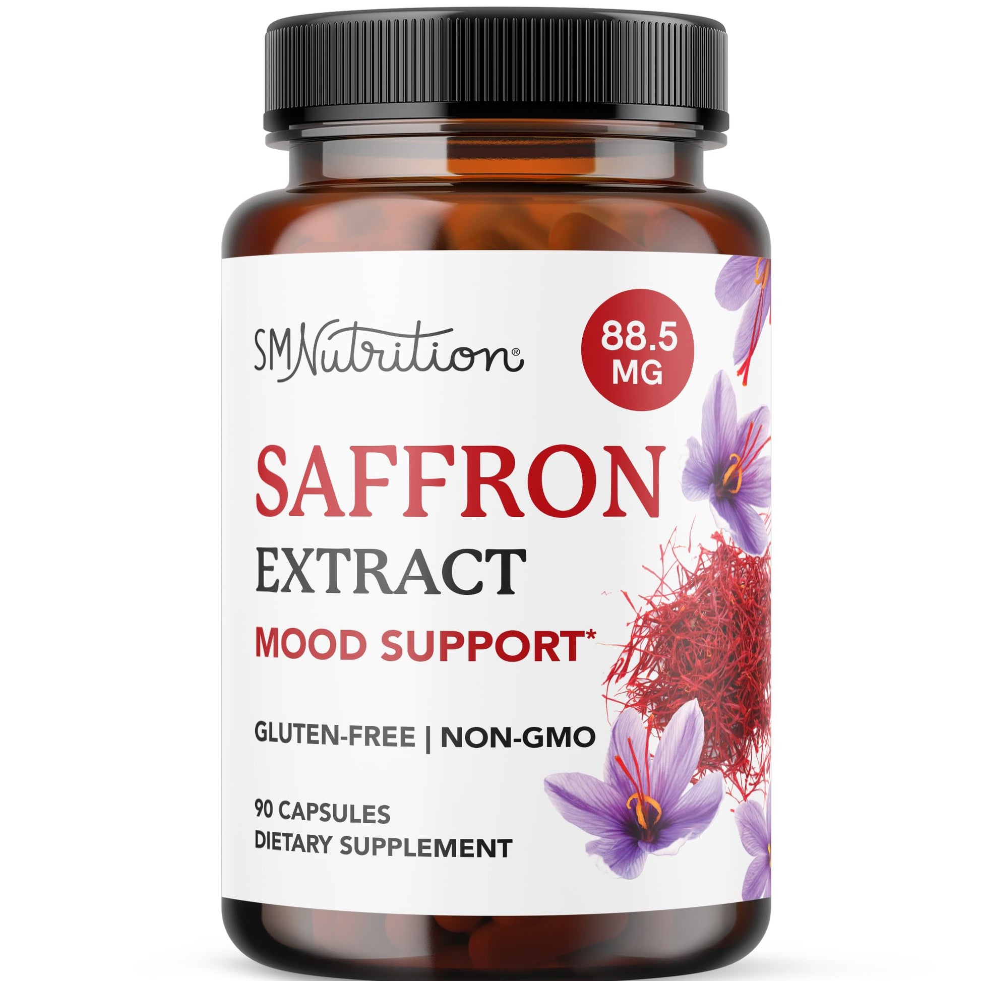 Saffron Supplements 88.5mg | 3-Month Supply | Pure Saffron Extract Capsules for Mood, Focus, Eye Health & Energy Balance Support | Crocus Sativus Extract | Gluten-Free & Non-GMO | 90 Capsules SMNutritionAu supplements
