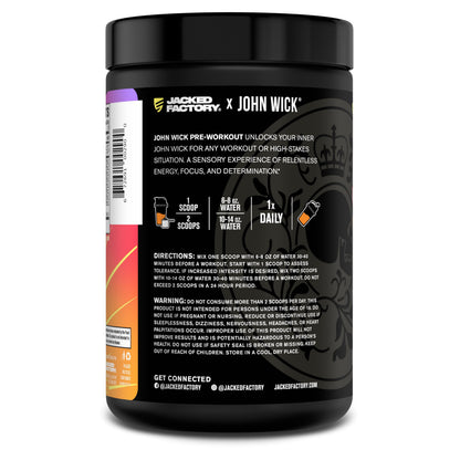 Jacked Factory X John Wick - Wick Mode Pre Workout Powder - Intense Energy, Battle-Ready Focus, Unstoppable Commitment, and Sheer Will Jacked FactoryUS supplements