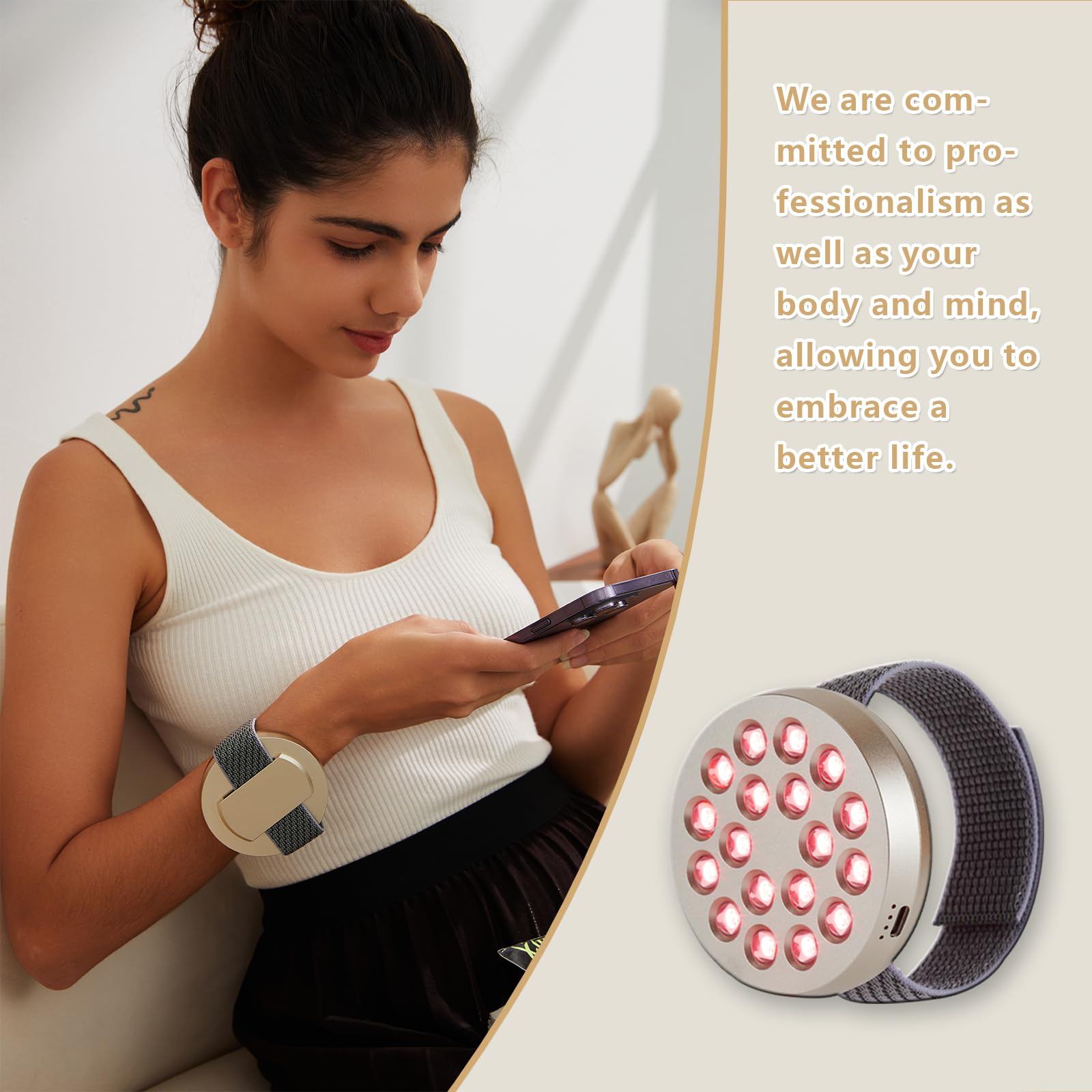 Red Light Therapy Device, Wearable Light Therapy Lamp for Pain Relief for Knee Muscle Feet Hands OrigintekAu supplements
