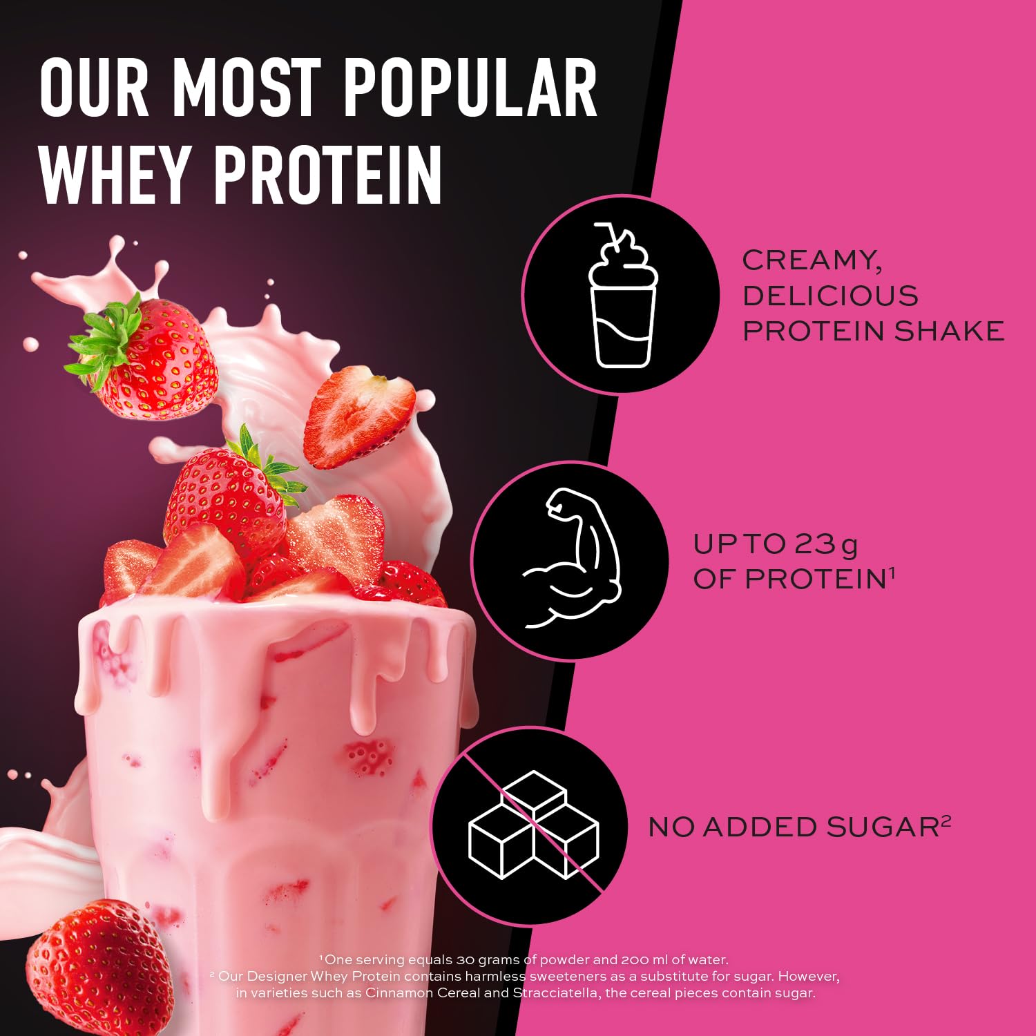 ESN Designer Whey Protein Powder, Strawberry, 1000 g, 2.2 lbs, 33 Servings ESNAu supplements