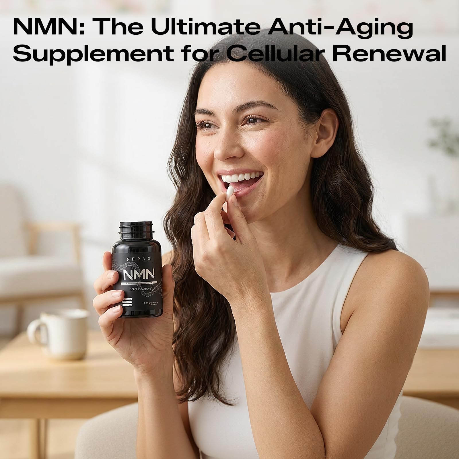 PEPAX NMN Supplement 500mg - 99% Pure NMN Supplement Capsules for Increased NAD Levels & Healthy Aging - Third Party Tested Stabilized Capsules, cGMP Certified, 90 Liposomal NMN (45 Servings) PEPAXAu supplements