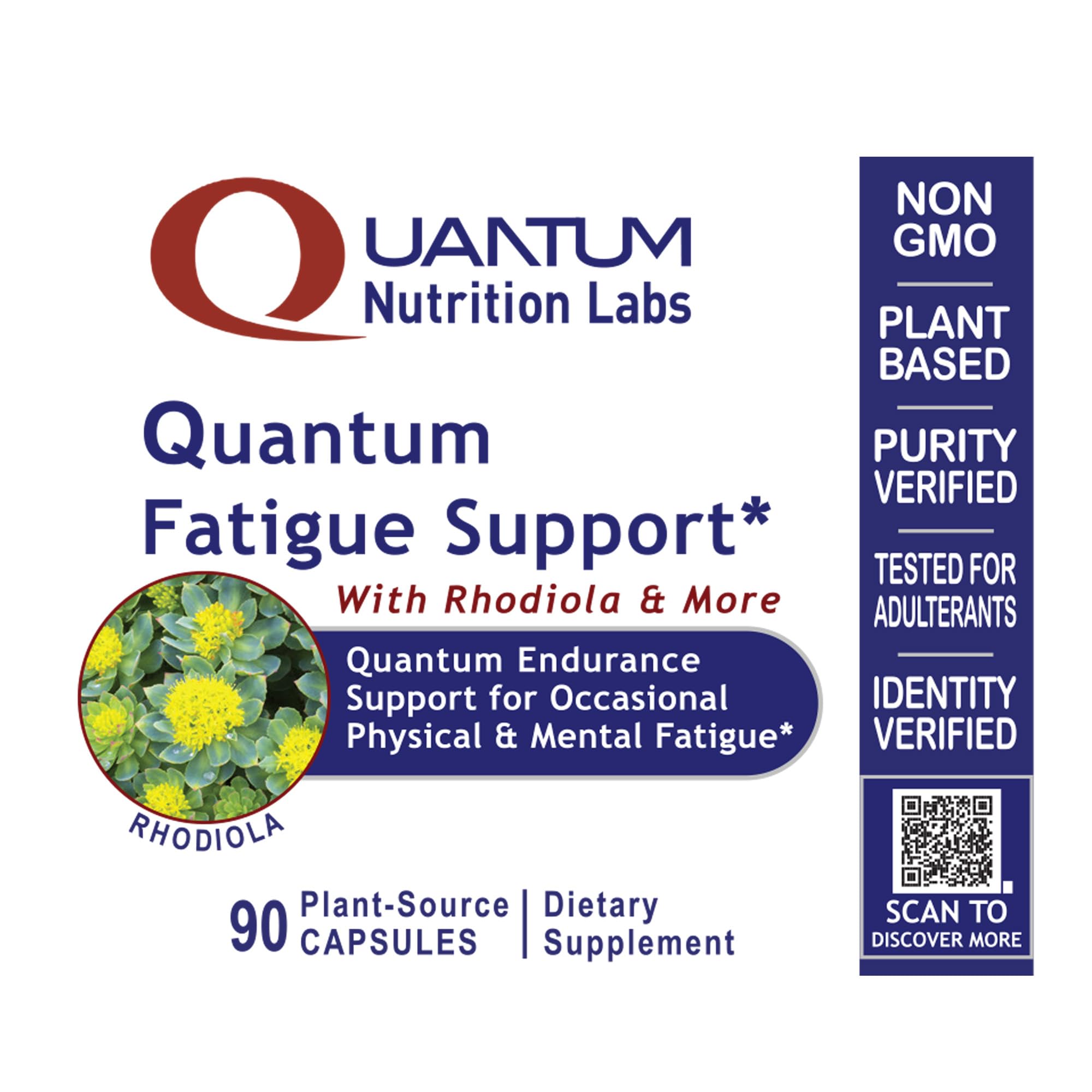 QNL Quantum Fatigue Support - Vegan Rhodiola Rosea Root Supplement, Organic Adaptogen Blend for Occasional Physical & Cognitive Stress - 90 Plant-Based Capsules Quantum NutritionAu supplements