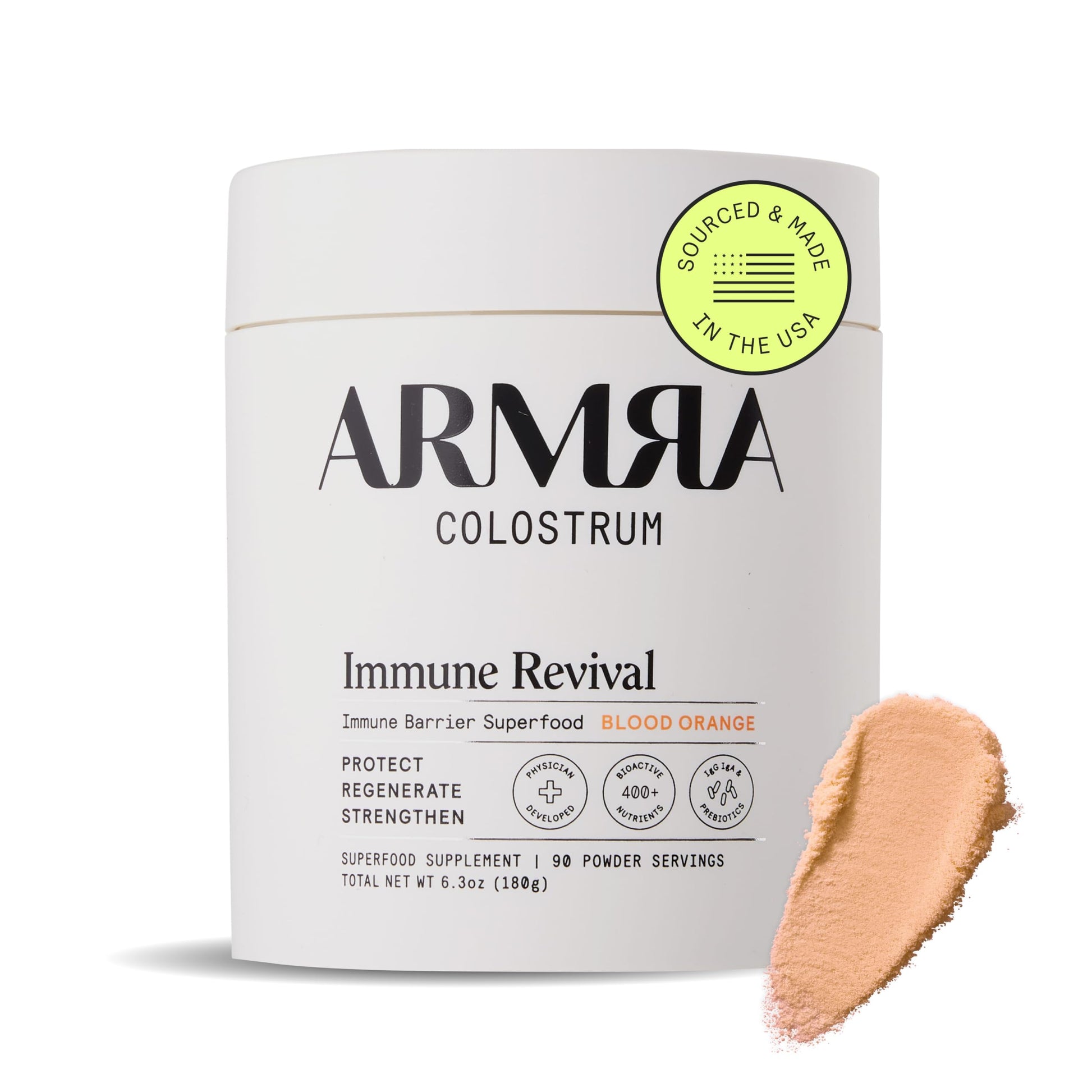 ARMRA Colostrum Powder | Blood Orange | Gut Health & Bloating | Skin & Hair | Immunity | Keto, Gluten & Fat-Free | 90 Servings ARMRAUS supplements
