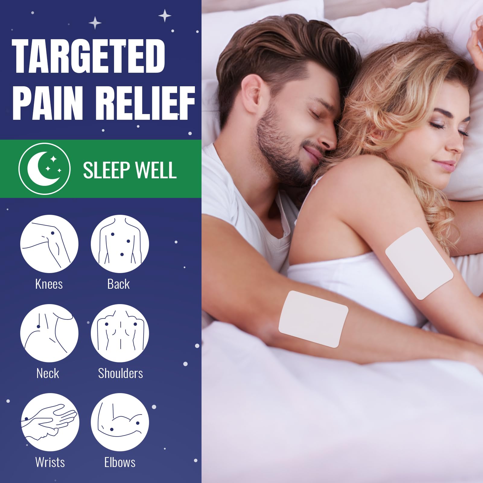 ZEEY 5% Menthol Overnight Pain Relief Patches, French Lavender Oil Pain Patch for Back, Knee, Neck, Shoulders, Joints, Muscle Soreness, Fast Acting, Topical Analgesic, Gel Patch, 3.94" x 2.76", 5Ct ZEEYAu supplements