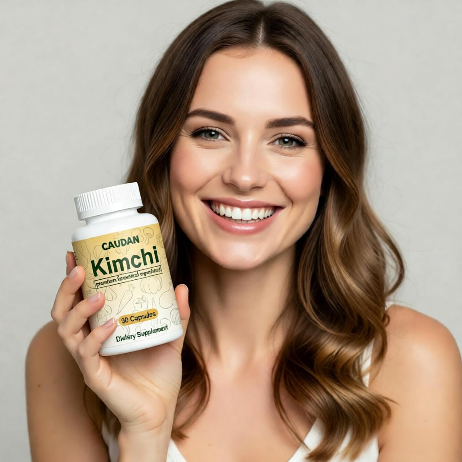 CAUDAN Kimchi Capsules, Kimchi Supplement, Probiotics & Enzymes Supports Gut & Digestive Health, Taste Well, Fermented Superfood for Antioxidant Support, 90 Vegan Capsules CAUDANAu supplements