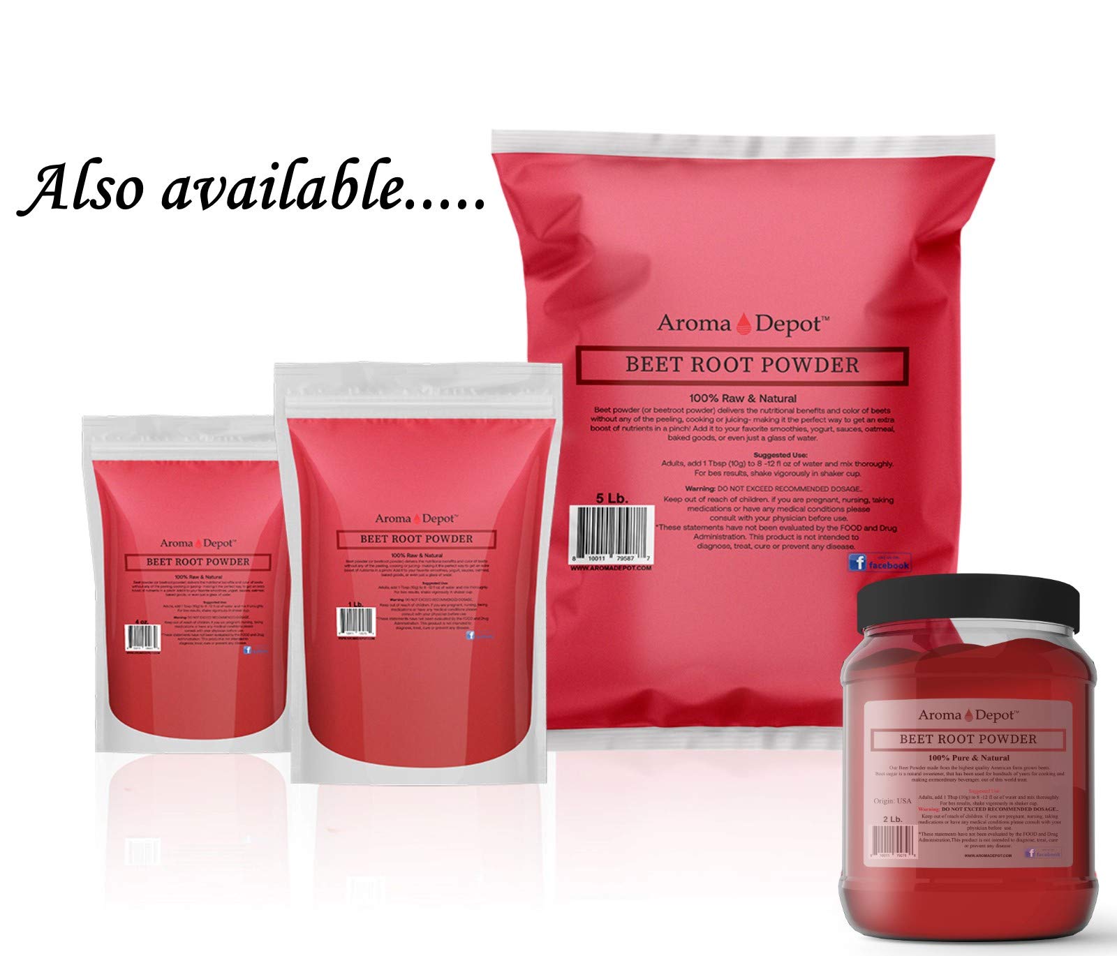 Beet Root Powder 5 lb. by Aroma Depot Raw & Non-GMO I Vegan & Gluten Free I Nitric Oxide Aroma DepotAu supplements