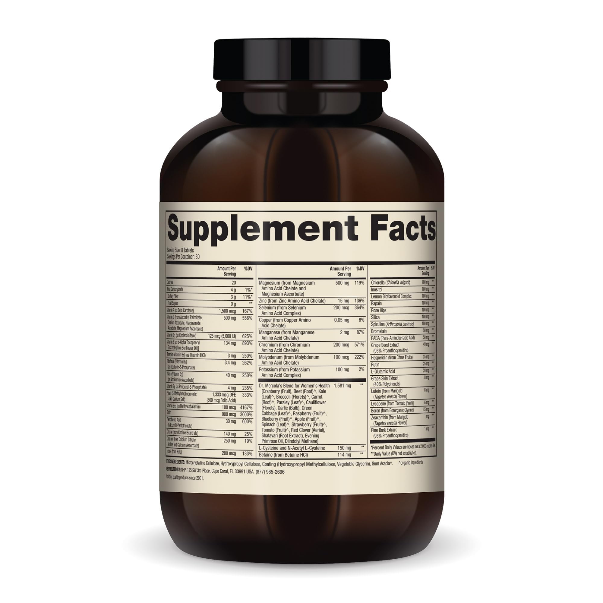 Dr. Mercola Whole-Food Complex for Women - with Added Multivitamin Plus Vital Minerals - Supports Energy & Cellular Health - Non-GMO, Gluten-Free & Soy-Free - 240 Tablets (30 Servings) Dr. MercolaAu supplements