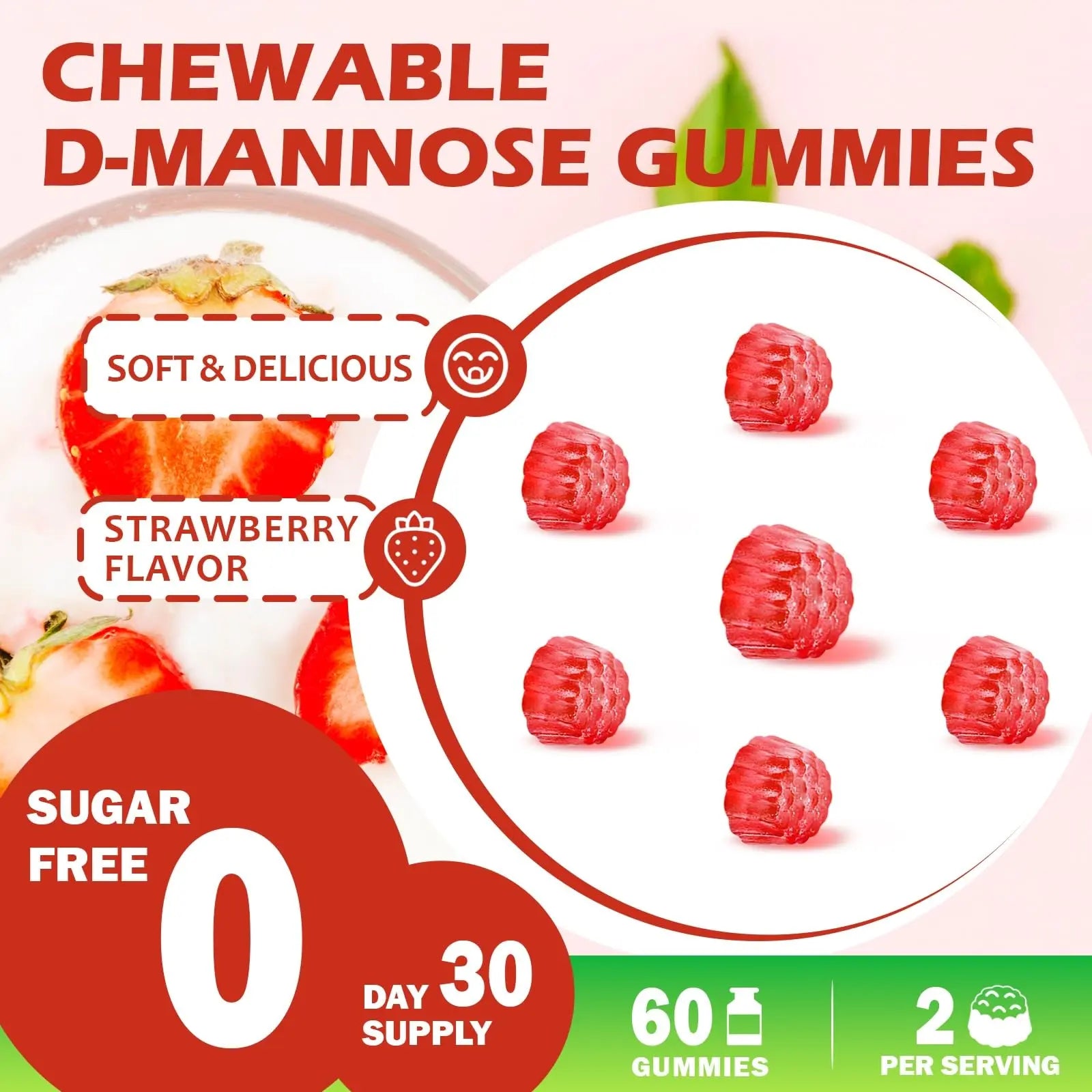 HFELIZ D Mannose with Cranberry Gummies, D-Mannose Supplements 1300mg for Women, Support Natural Urinary Tract & Bladder Health, Sugar-Free, 60 Count HFELIZAu supplements
