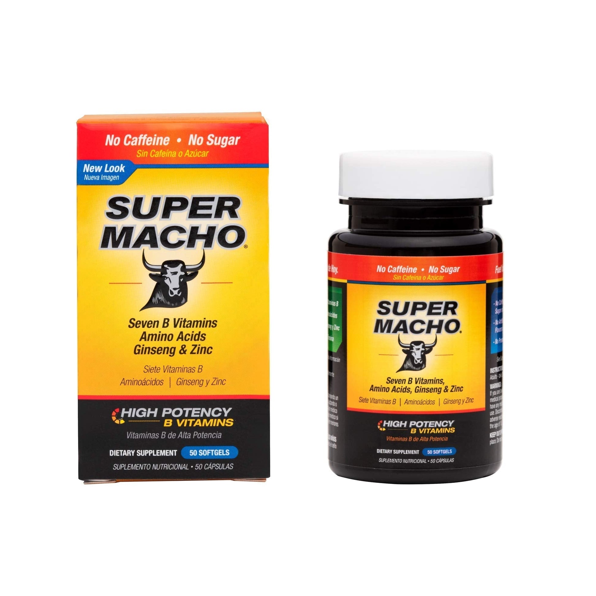 Super Macho Dietary Supplement with High Potency Zinc & 7 B Vitamins, No Preservatives, Sugar or Caffeine, Made in USA, 50 Softgels (3 Pack) Super MachoAu supplements