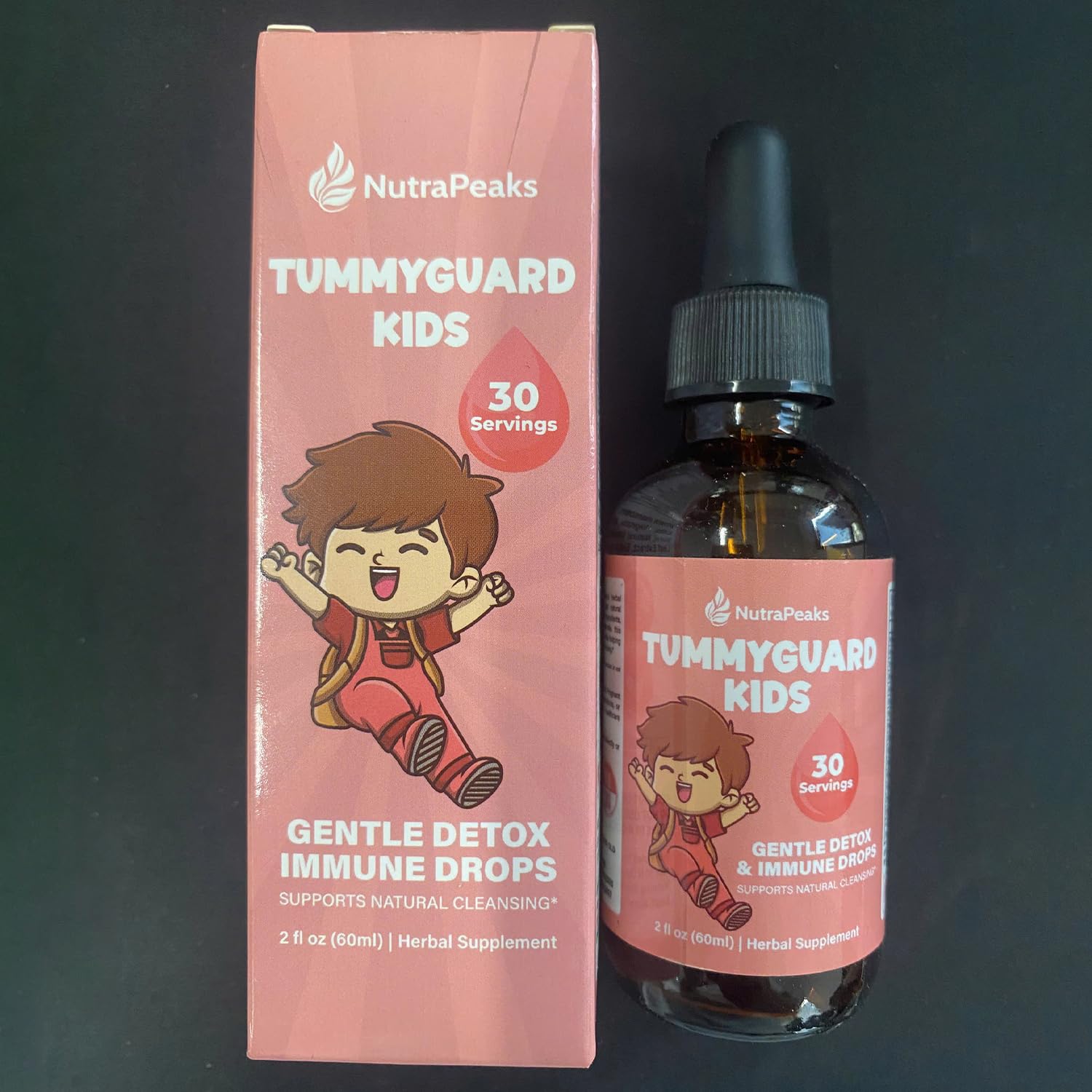 NutraPeaks Kids Liquid Botanical Drops – Natural Blend with Prebiotics, Chamomile, Ginger & Elderberry – Sugar-Free, Alcohol-Free, Non-GMO – 2 fl oz NutraPeaksAu supplements