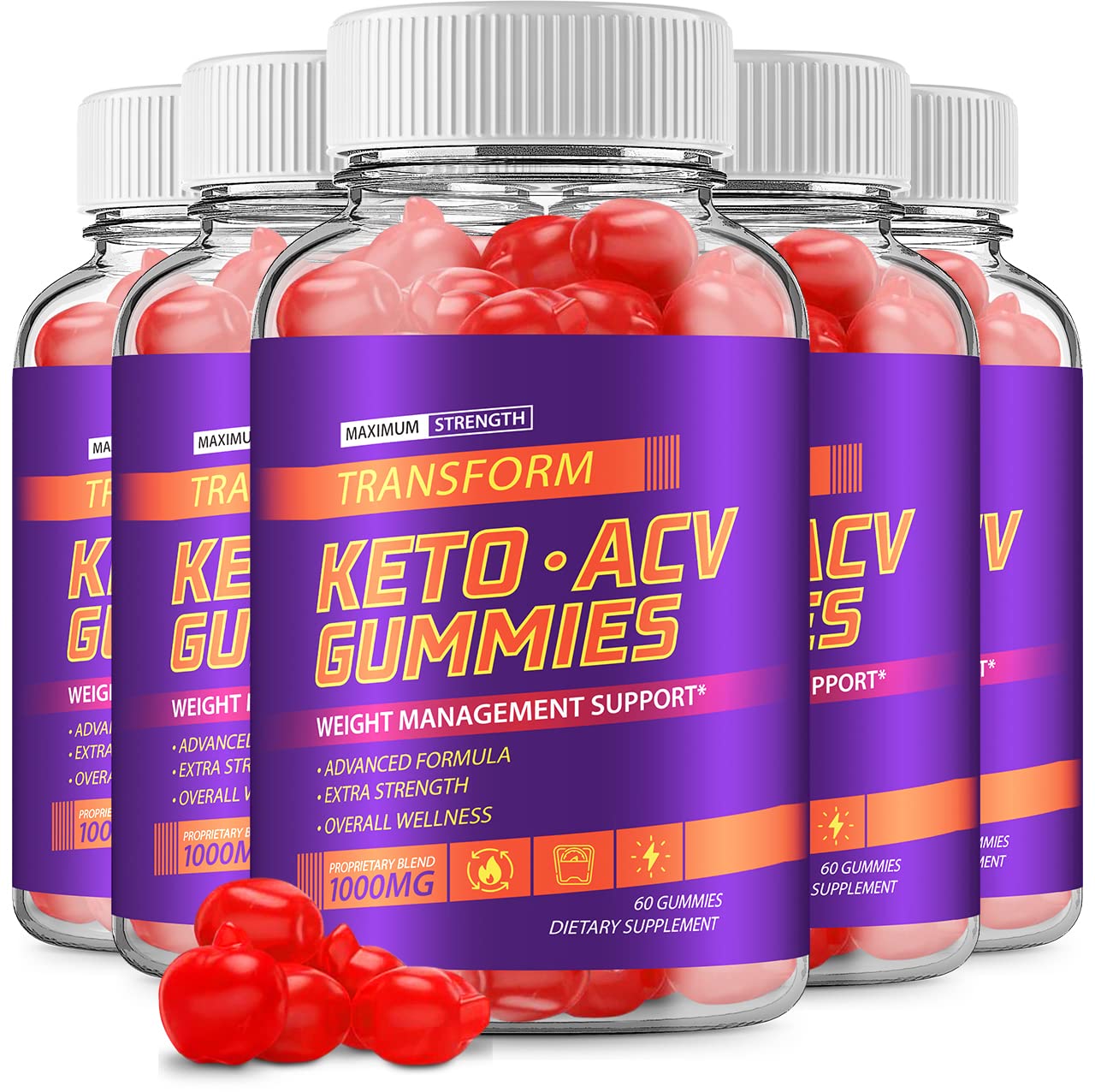 (5 Pack) Transform Keto ACV Gummies Advanced Formula (300 Gummies) RillvoAu supplements