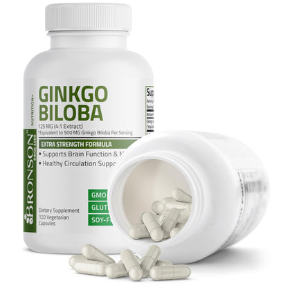 Bronson Ginkgo Biloba Extra Strength 125mg (4:1 Extract) Equivalent to 500mg BronsonUS supplements