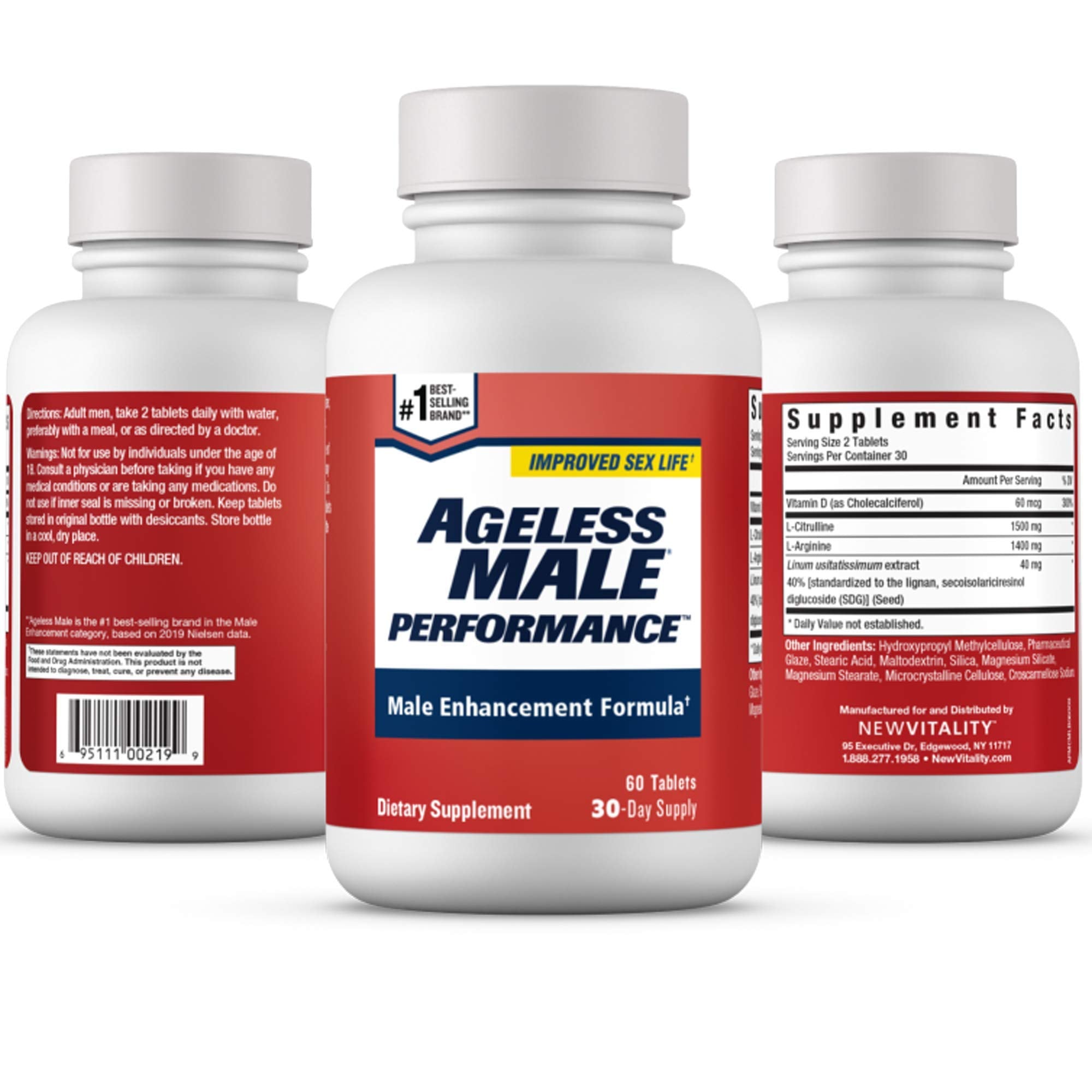 Ageless Male Performance Nitric Oxide Booster for Men - Promote Blood Circulation New VitalityAu supplements