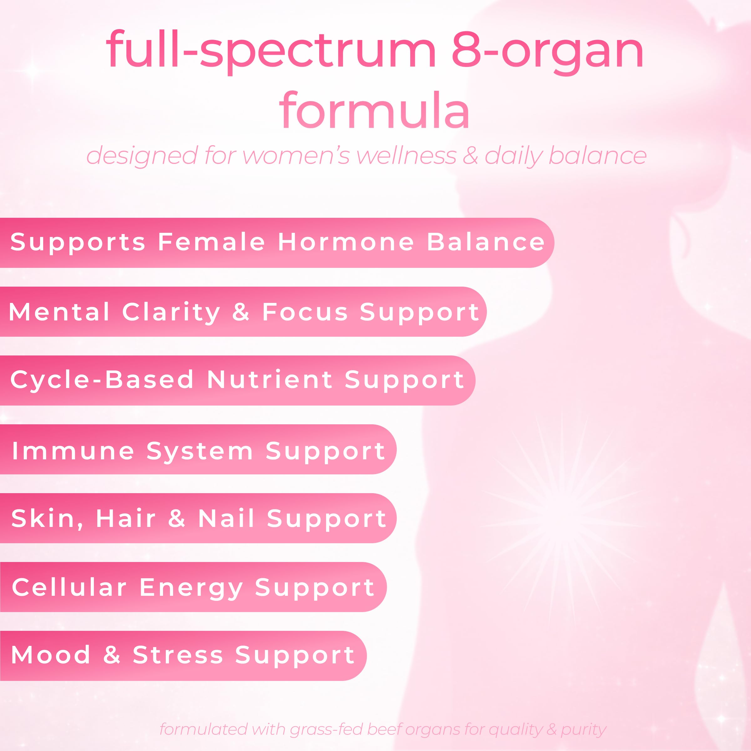 Beef Organ Supplement for Women – Grass-Fed Beef Liver, Ovary, Uterus & Organ Complex for Hormone Balance, Energy & PMS Support – Pasture-Raised + Vitamin C – 180 Capsules | Glow Girl | Zakrama ZakramaAu supplements