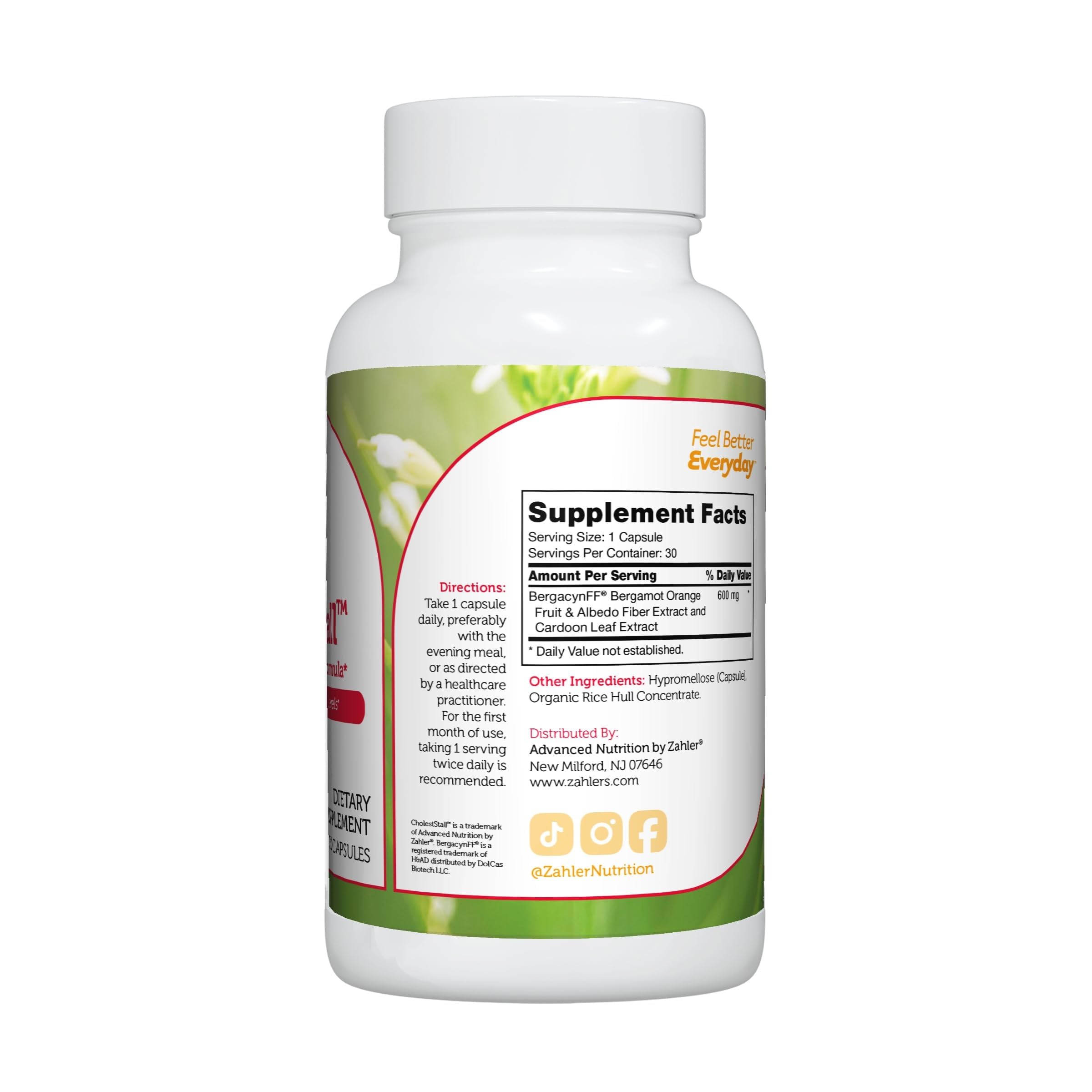 Zahler CholestStall, Cholesterol Support Supplement, Helps Maintain LDL, Certified Kosher, 30 Capsules ZahlerAu supplements