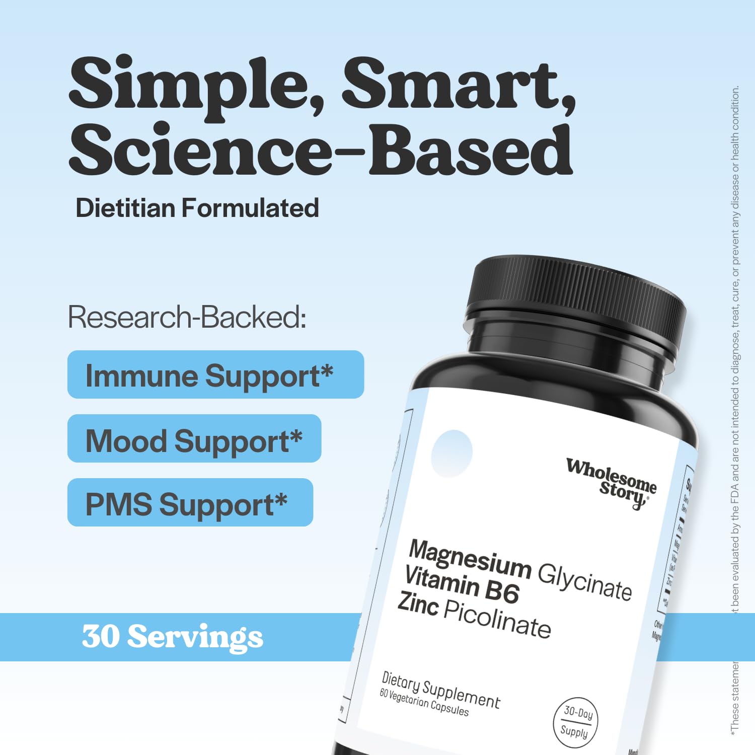 Zinc Picolinate, Magnesium Glycinate Supplements with P5P Vitamin B6 | Magnesium and Zinc Vitamin | Reproductive & Fertility Health, Hormone Balance, Immune System Support | 30 Day Supply Wholesome StoryAu supplements