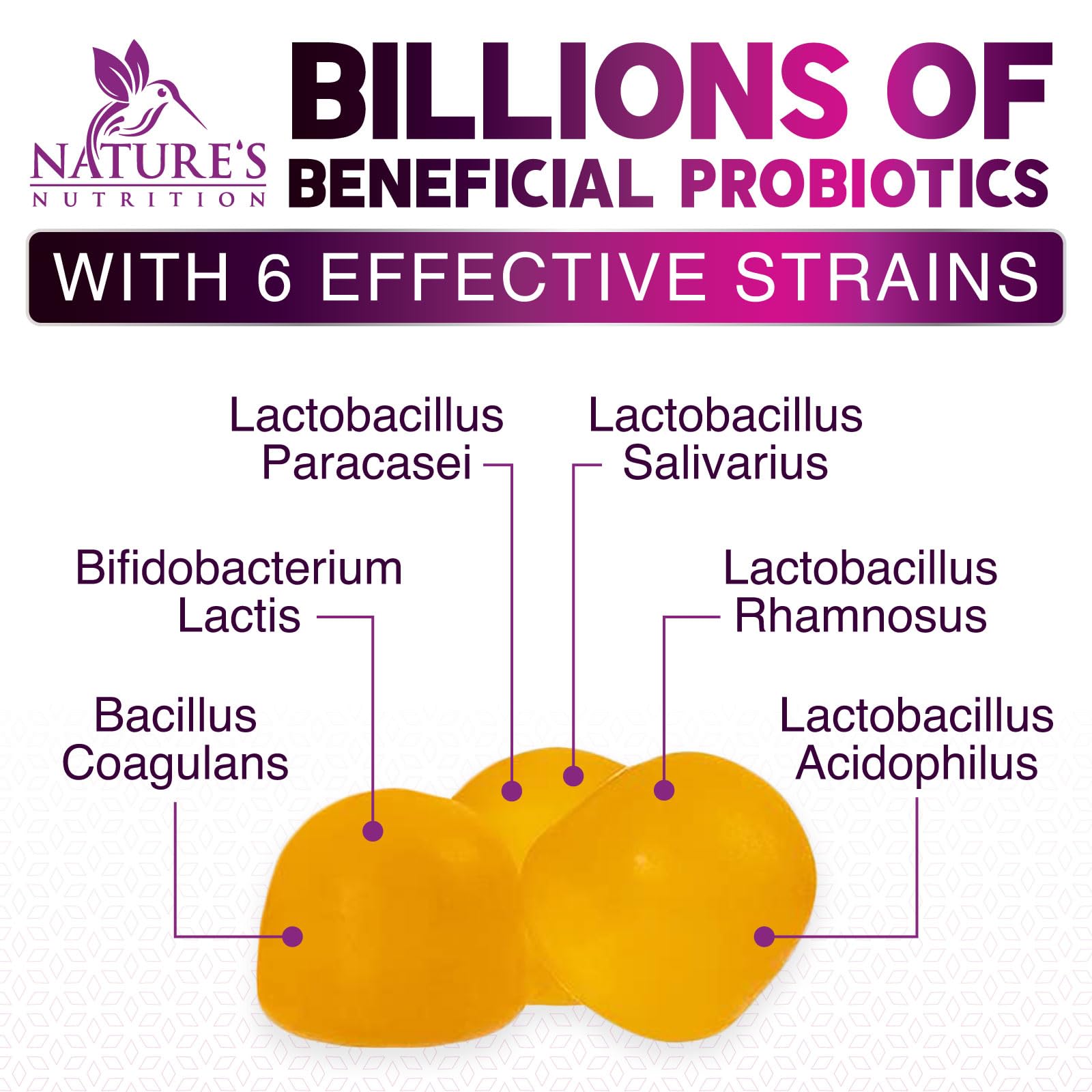 Probiotics for Digestive Health Gummies 5 Billion CFU - 6 Unique Strains for Daily Immune Support & Gut Health, Constipation, Gas & Bloating - Best Probiotic Supplement for Women & Men - 60 Gummies Nature's NutritionAu supplements