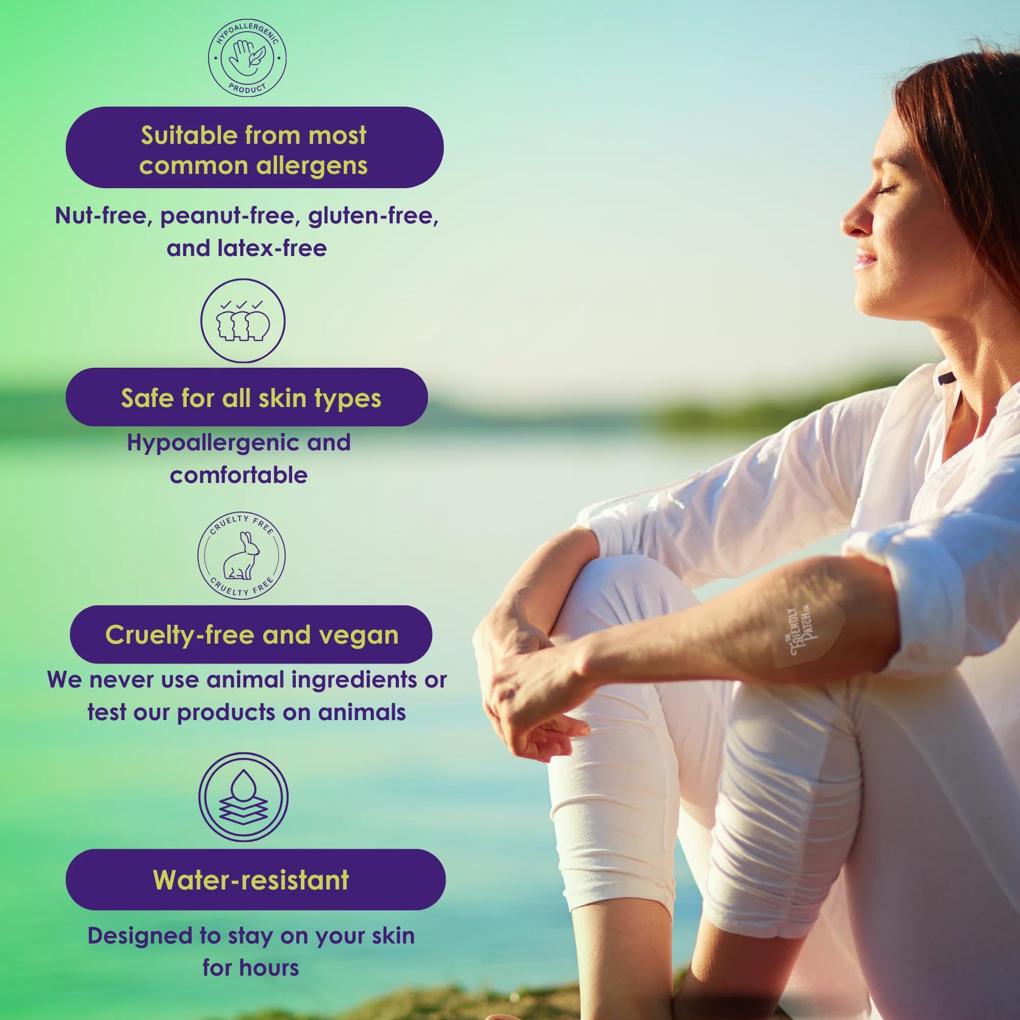 Relief Day Patch - Arnica, White Willow Bark, Saffron & Peppermint for Soreness and discomfort for Women and Men The Friendly Patch CO.Au supplements