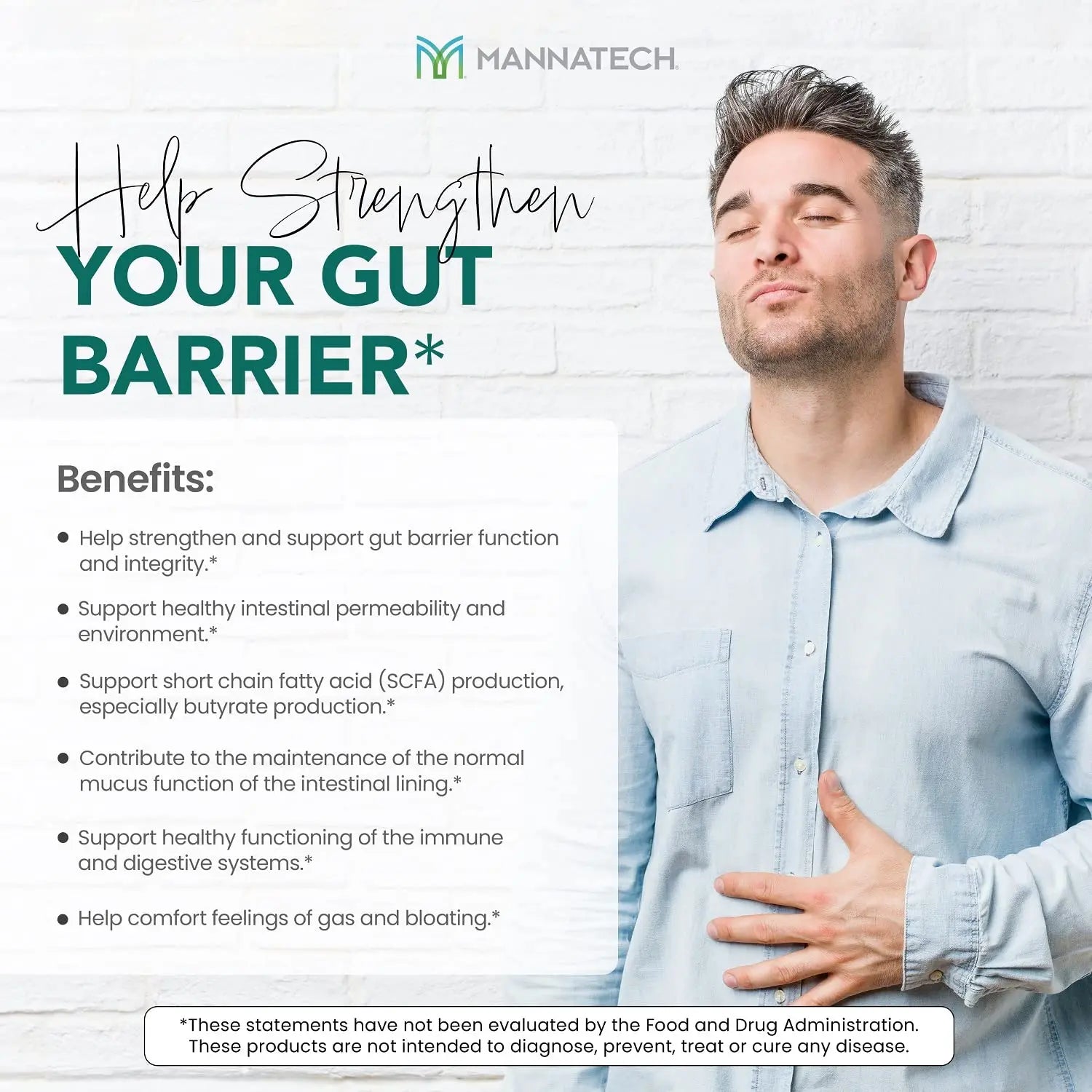 Mannatech Butyrate Supplement - Supports Gut Barrier Function, Intestinal Health, and Digestive Comfort - Promotes Short Chain Fatty Acid Production, Immune Support Supplement GI-Defense 60 Capsules Mannatechnz supplements