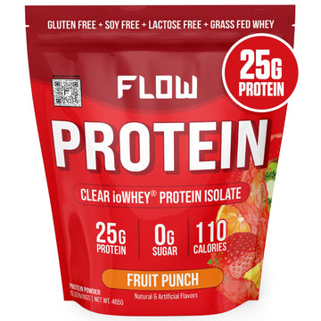 Flow Supps Clear Whey Isolate Protein Powder, Fruit Punch - 15 Servings, 25g Protein Flow SupplementsUS supplements