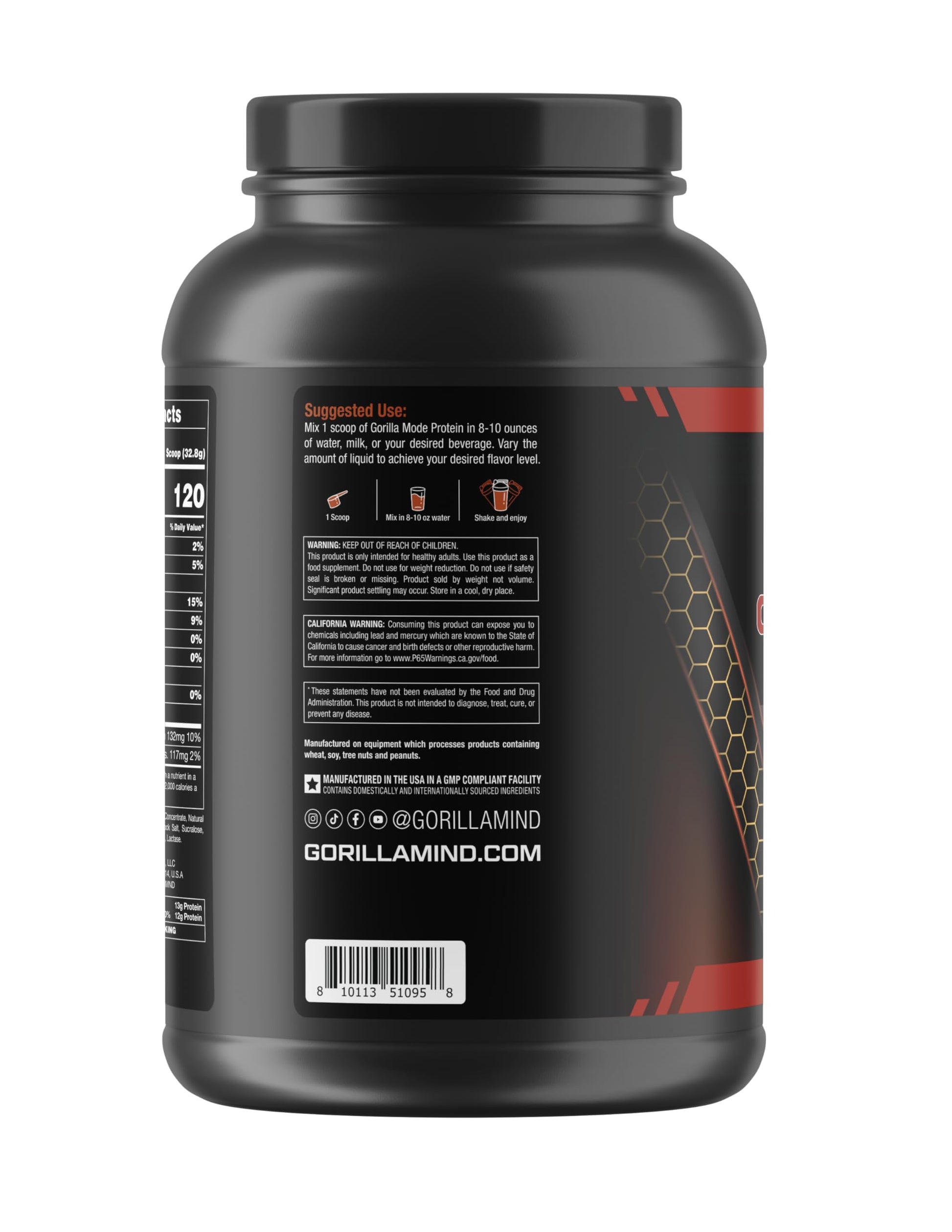 Gorilla Mode Premium Whey Protein - Cinnamon Churro / 25 Grams of Whey Protein Isolate Gorilla MindUS supplements