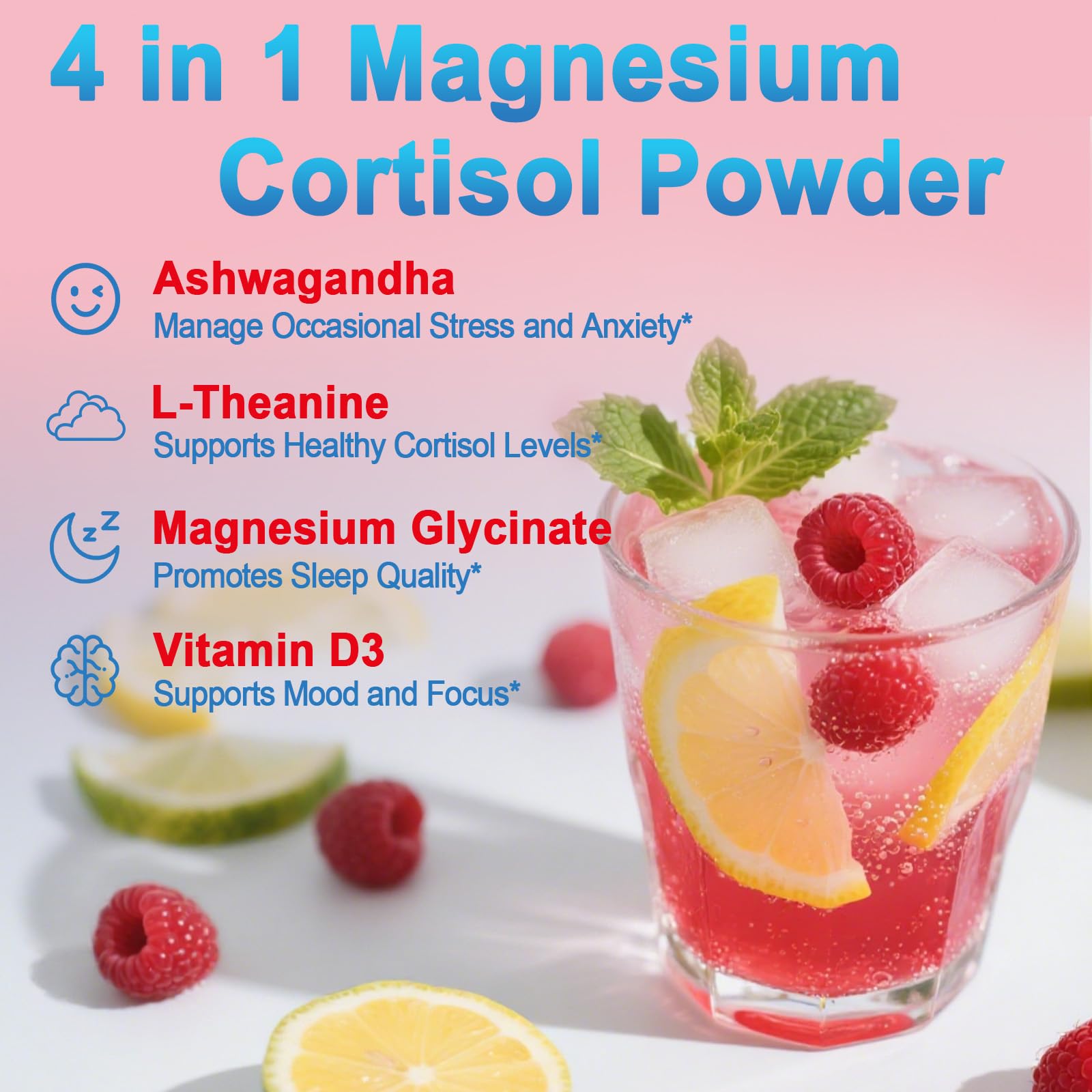 Bunkell Cortisol Powdered Drink Mix, Made with Magnesium Glycinate, L-Theanine, Ashwagandha & Vitamin D3, Cortisol Supplements for Relaxation, Focus & Calm Support, Raspberry Lemonade Flavor, 30 Ct BunkellAu supplements