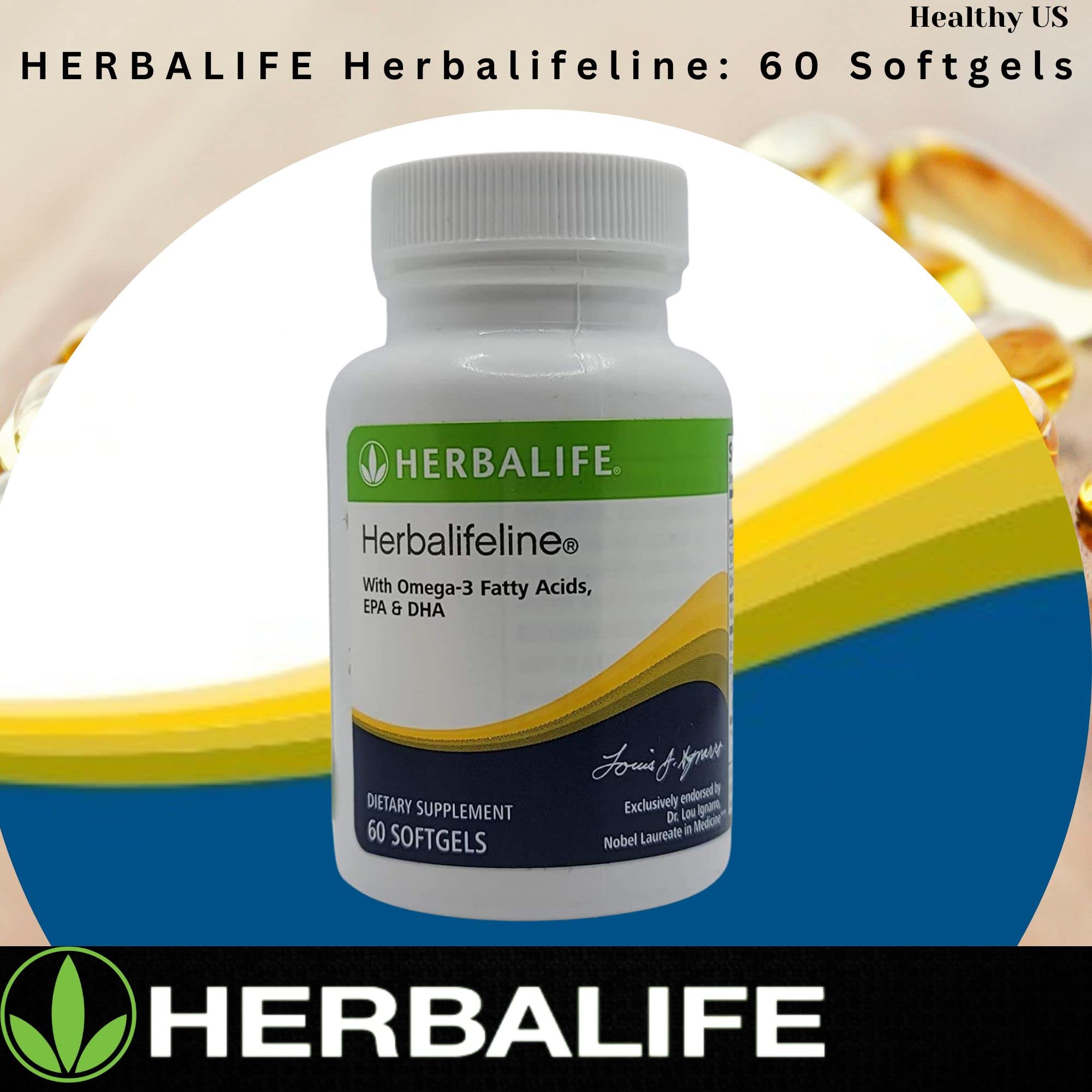 Herbalife Herbalifeline: 60 Softgels with Vitamin E, Marine Lipid Complex, Omega-3 Fatty HerbalifeUS supplements