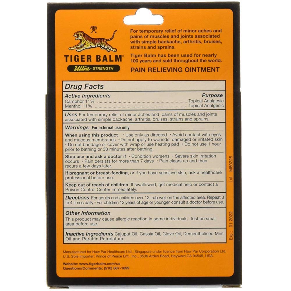 Tiger Balm Sport Rub Pain Relieving Ointment, Ultra Strength 1.70 oz (Pack of 3) Tiger BalmAu supplements
