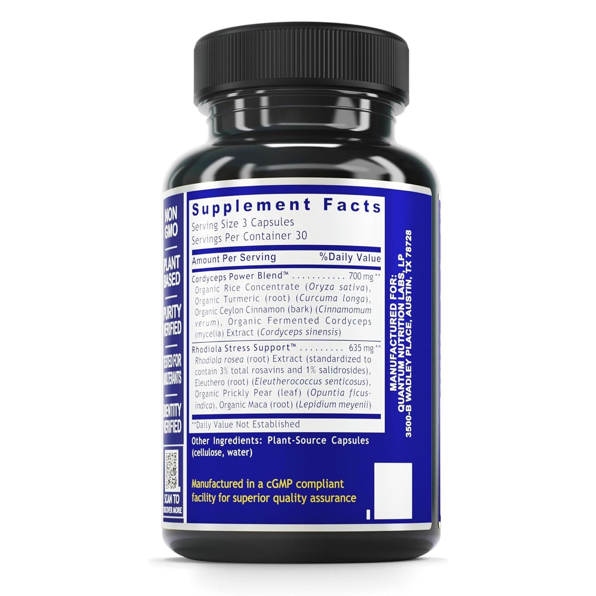 QNL Quantum Fatigue Support - Vegan Rhodiola Rosea Root Supplement, Organic Adaptogen Blend for Occasional Physical & Cognitive Stress - 90 Plant-Based Capsules Quantum NutritionAu supplements