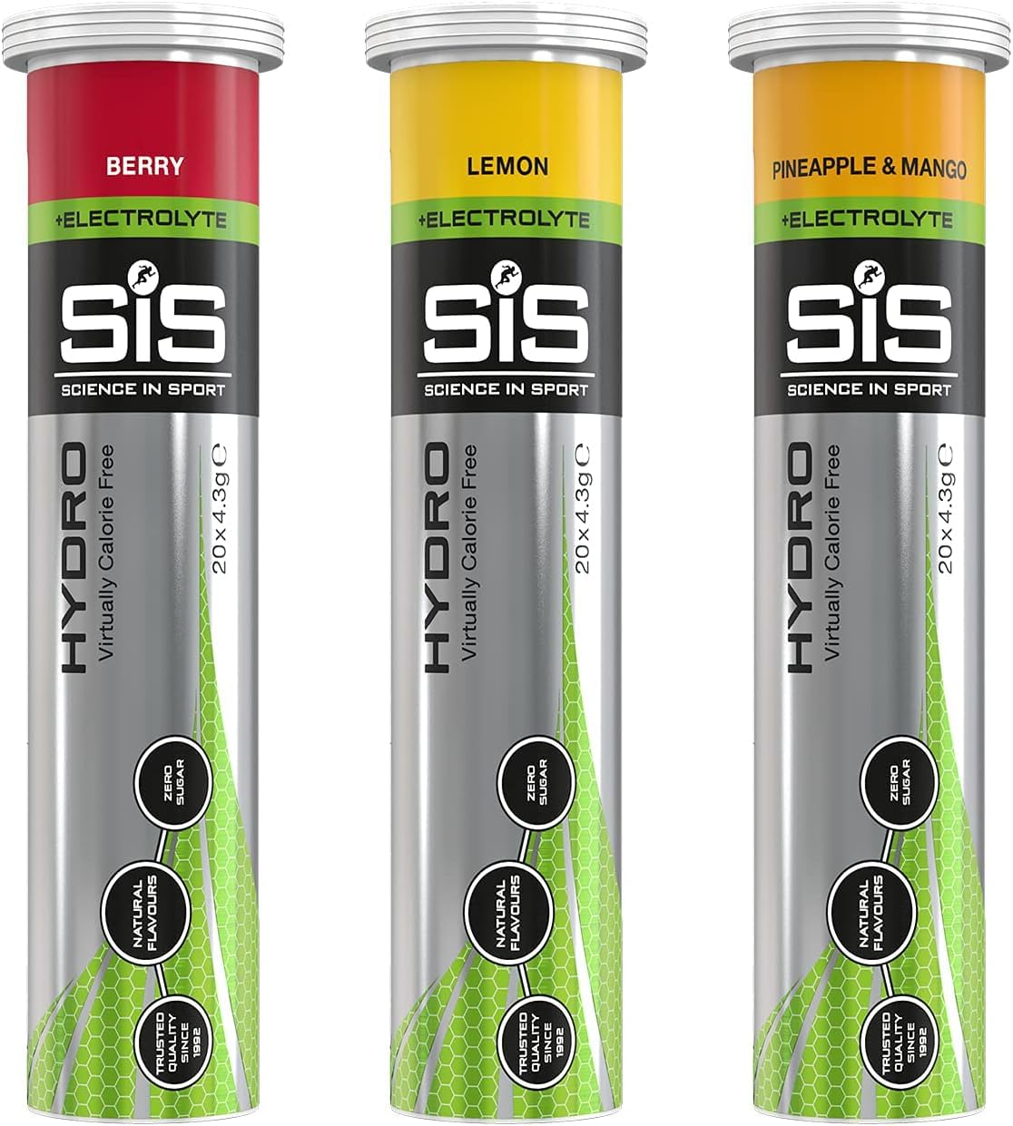 Science In Sport Hydro Hydration Tablets, Variety Pack Pineapple Mango, Berry, Lemon Science in SportAu supplements