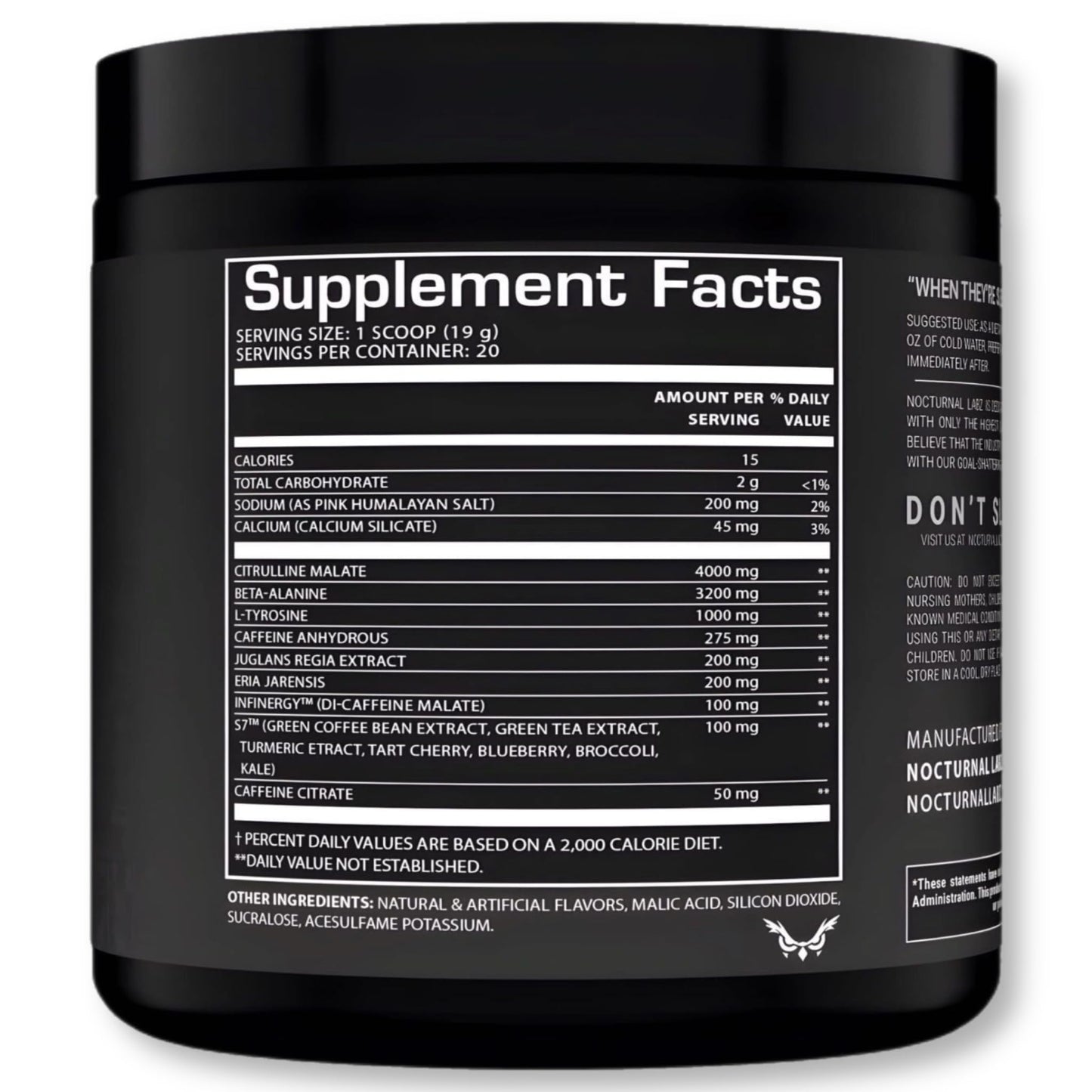 Nocturnal Labz Dark High Stim Pre Workout Powder | Potent Pre-workout Formula for Men NocturnalUS supplements