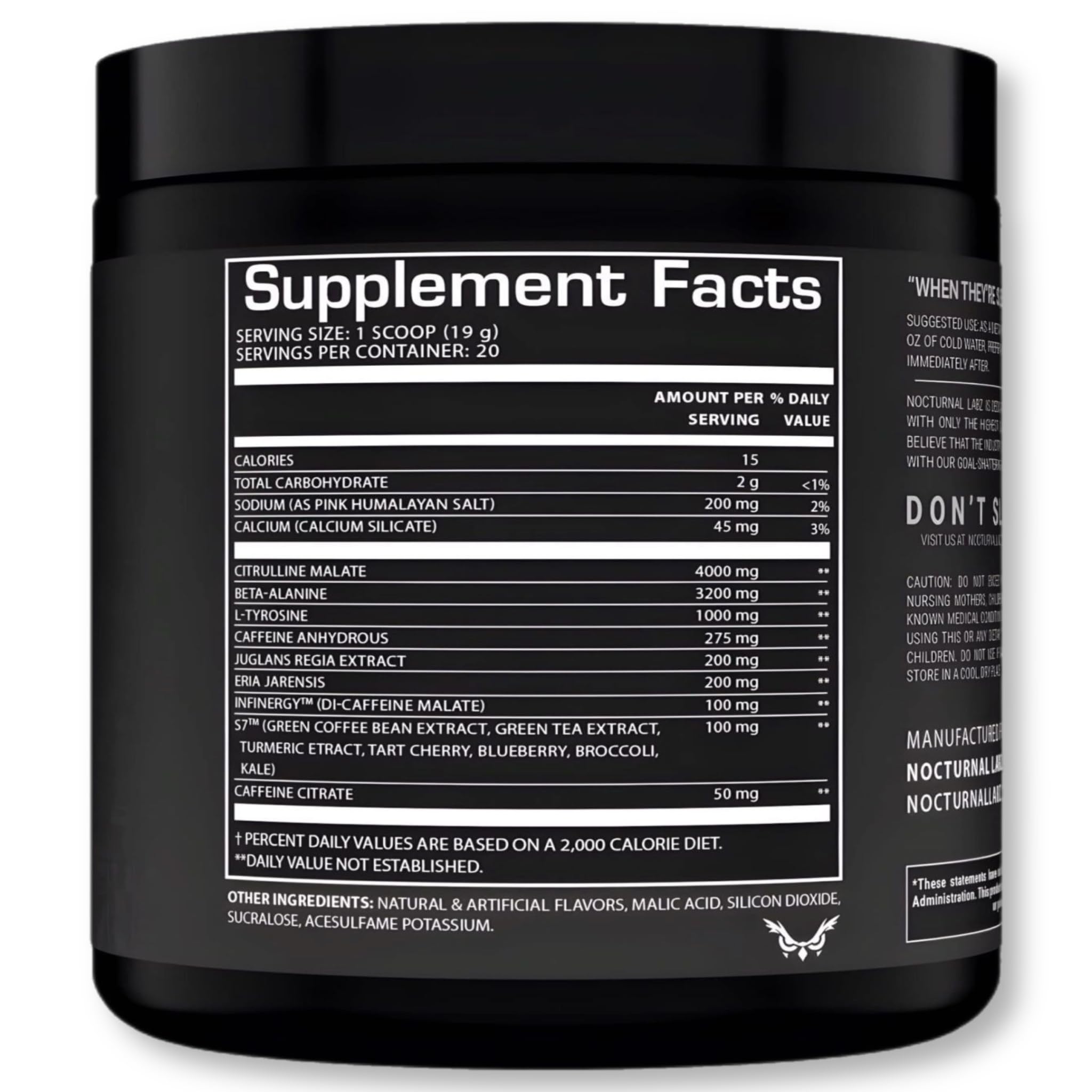 Nocturnal Labz Dark High Stim Pre Workout Powder | Potent Pre-workout Formula for Men NocturnalAu supplements