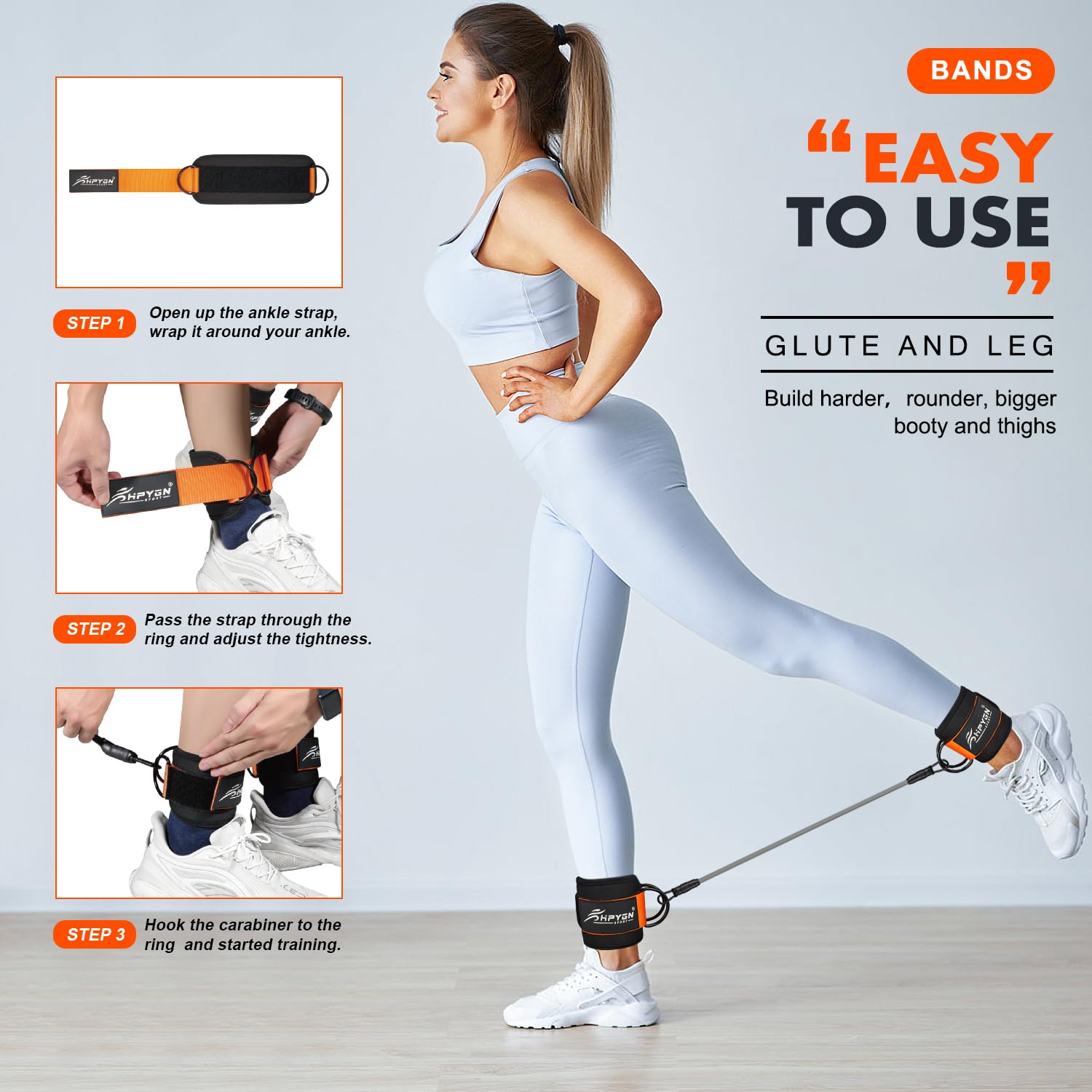 Ankle Resistance Bands with Cuffs for Leg and Glute Training - Exercise Equipment HPYGNAu supplements