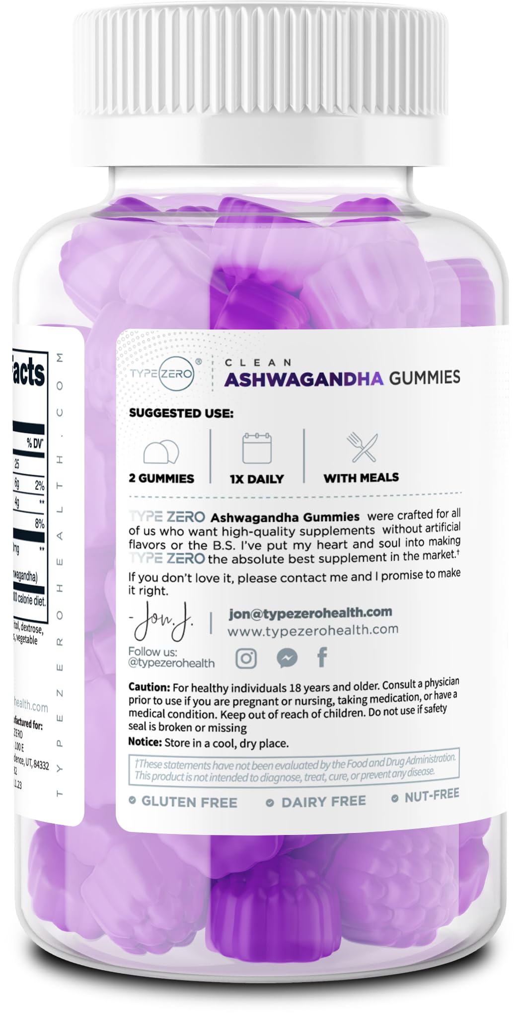 Type Zero Ashwagandha Gummies 1,200mg, 60 Gummies - Ashwagandha Herbal Extract Supplement - 30 Servings, Gluten Free, Non-GMO Type ZeroUS supplements