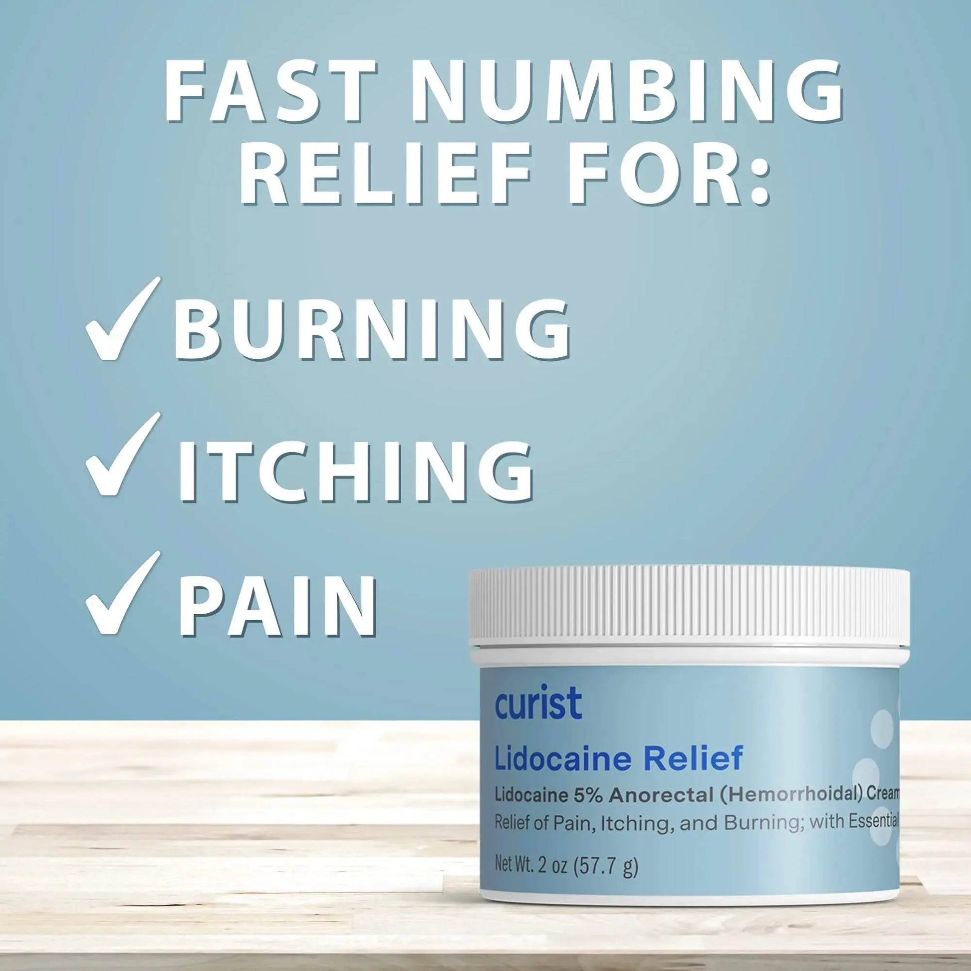 Curist 5% Lidocaine Cream Pain Relief - Numb Quickly & Effectively with 5% Lidocaine Numbing Cream for Anorectal Use - (1 Pack - 2 oz Jar) CuristAu supplements