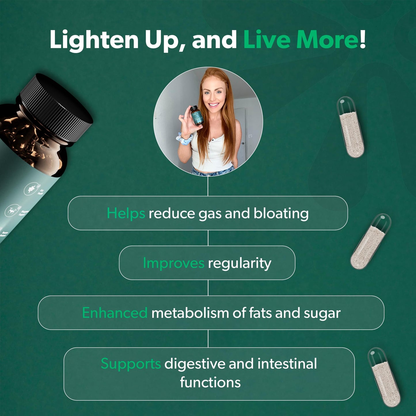 BIOMA Probiotics for Digestive Health, 3 in 1 Gut Health Probiotics and Prebiotics/Postbiotics BIOMAUS supplements