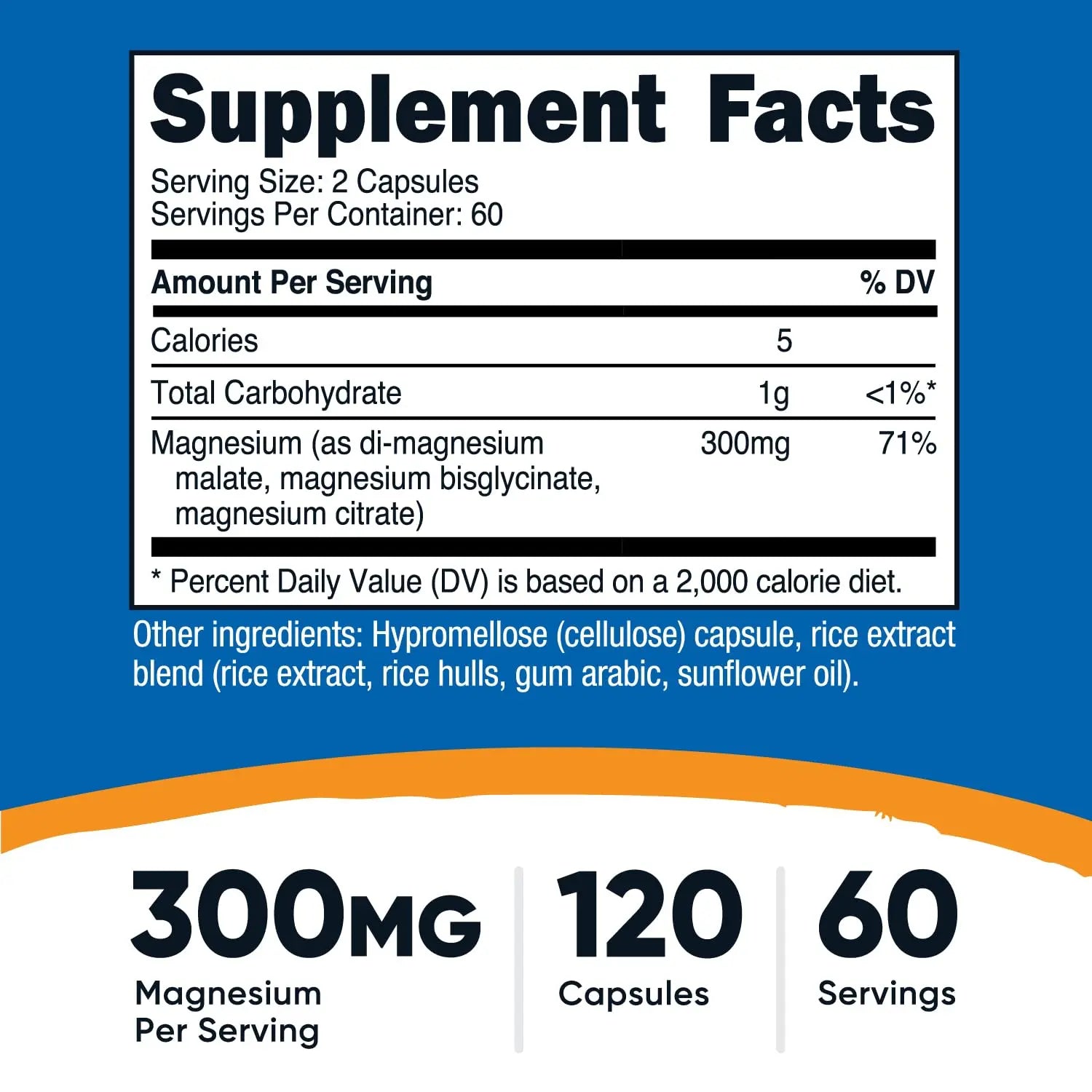 Nutricost Triple Magnesium Complex (300mg, 120 Capsules) - from Di-Magnesium Malate, Bisglycinate and Citrate, 60 Servings Nutricostnz supplements
