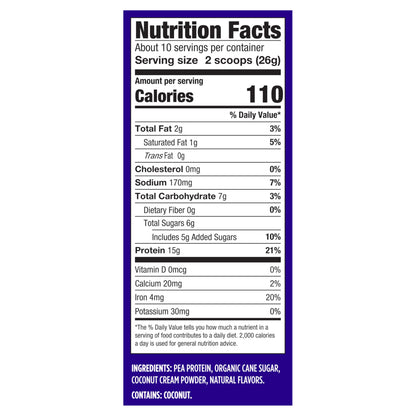Vega Protein Made Simple Protein Powder, Vanilla - Stevia Free, Vegan, Plant Based, Healthy, Gluten Free, Pea Protein for Women and Men, 9.2 oz (Packaging May Vary) VegaUS supplements
