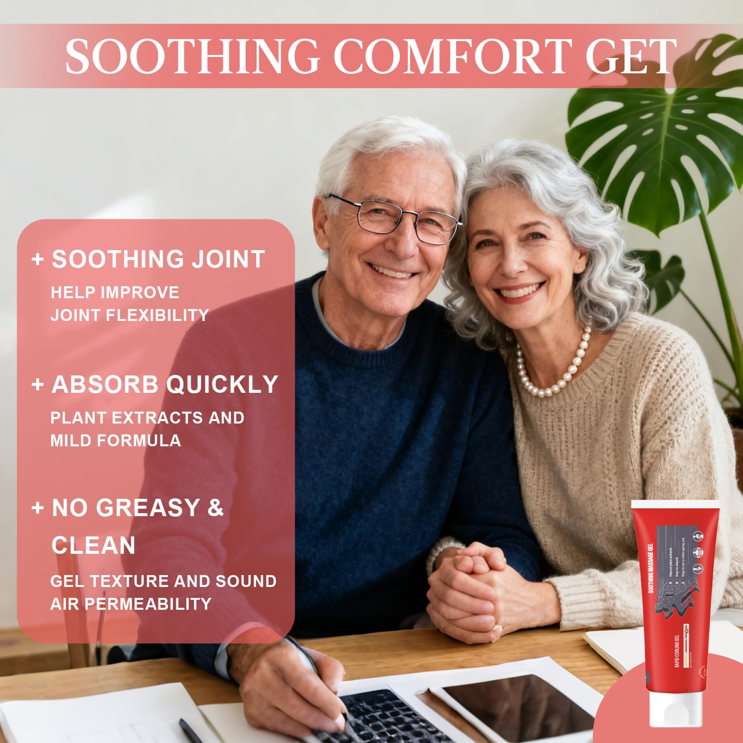 Joint Gel, Soothing Massage Cream, Joint Soothing Comfort Gel for Back, Neck, Keen, Muscle, and Foot, Absorb Quickly, Natural and Non-Greasy, 4.23OZ JosmonAu supplements